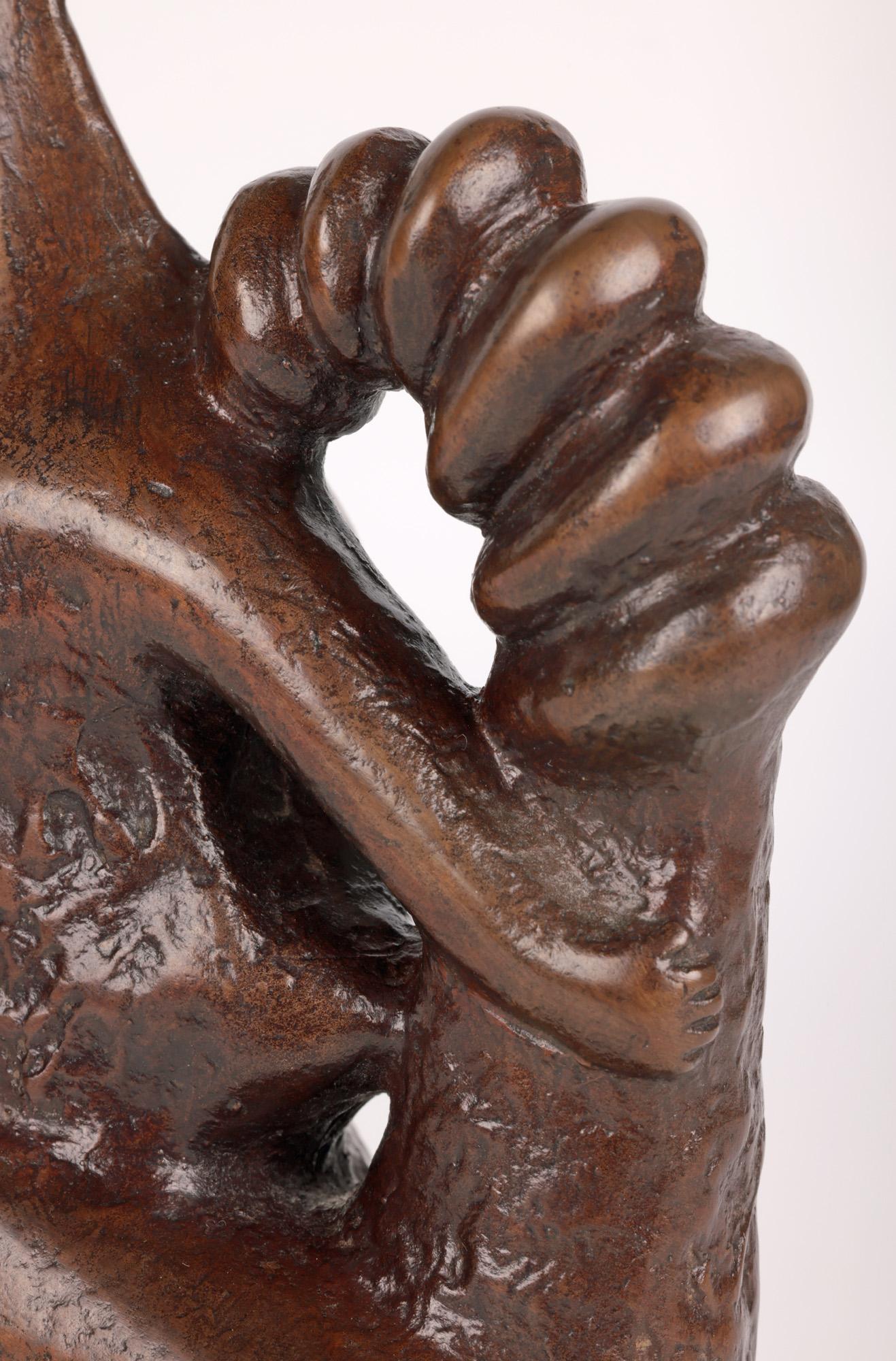 English John Farnham Lady & The Shrimp Ltd Edn Bronze Sculpture For Sale