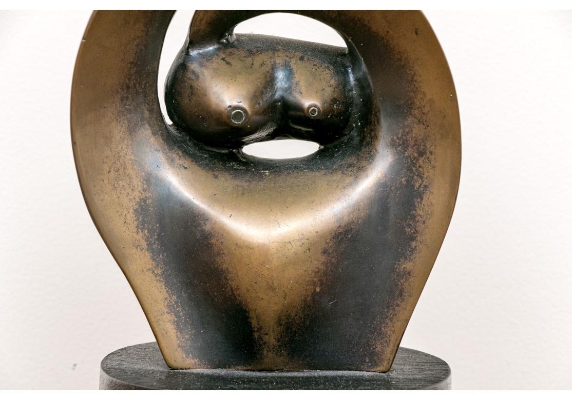 John Farnhan (English B. 1942) Abstract Bronze Sculpture With Arms  For Sale 1