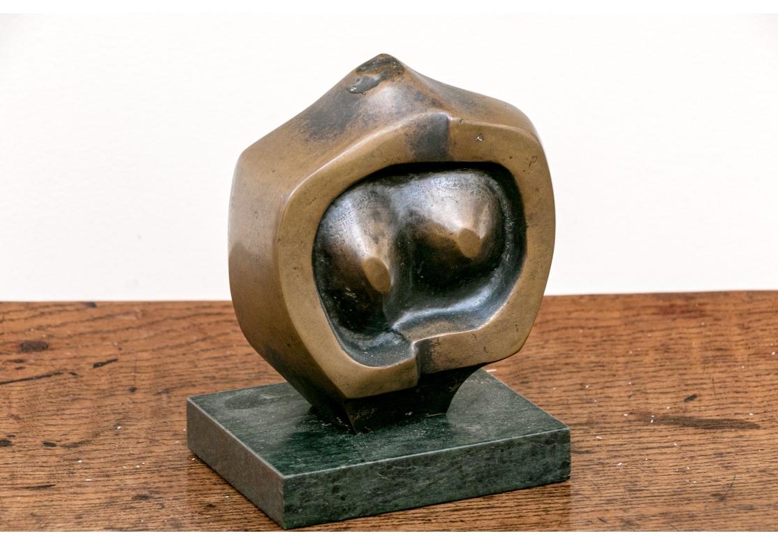 Mid-Century Modern John Farnhan (English B .1942)  Bronze “Torso” On Marble Base Ltd. Ed 3/7 For Sale
