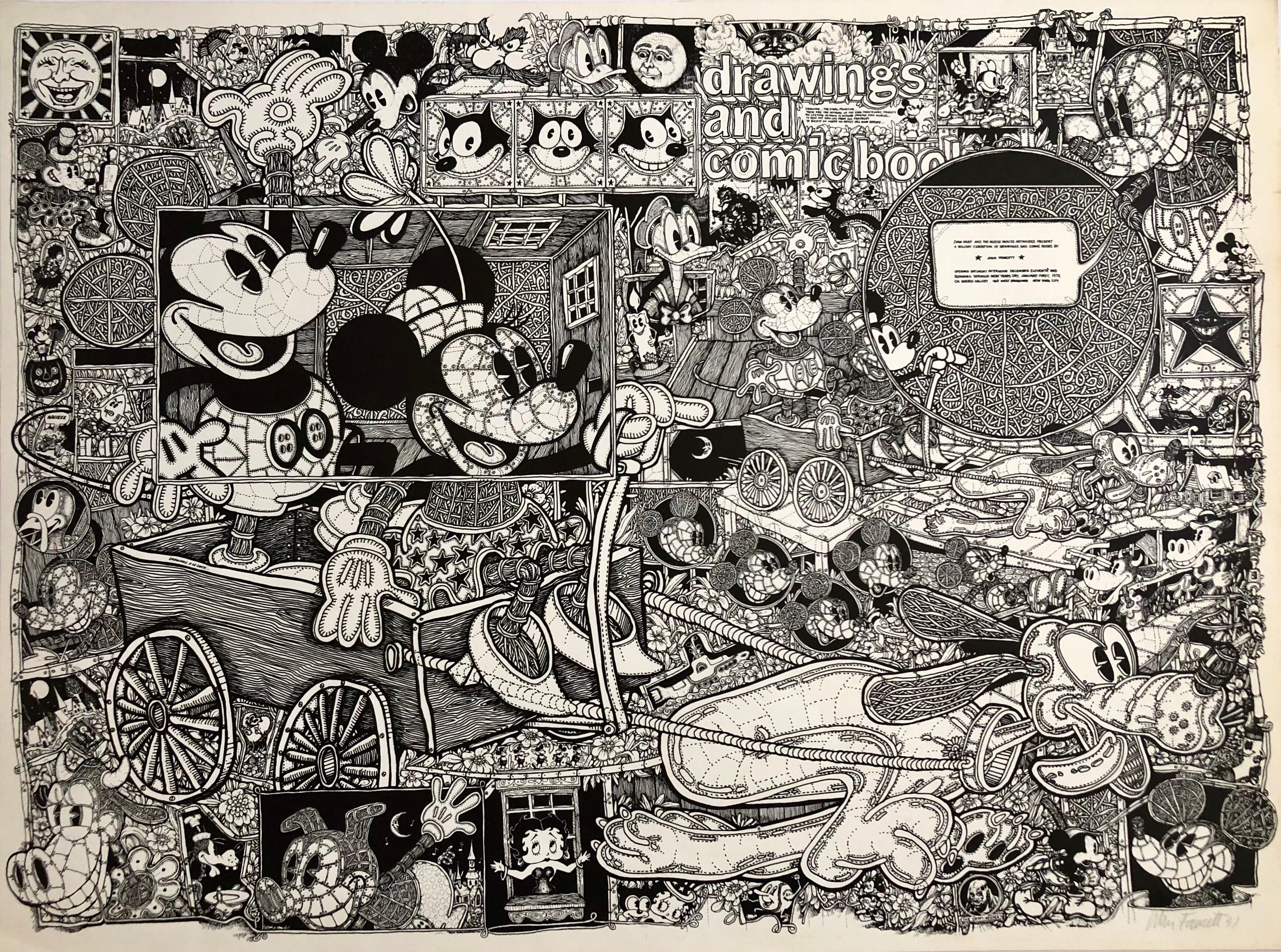 Unknown Animal Print - Vintage Pop Art Mickey Mouse Comics Offset lithograph Poster Ok Harris Gallery