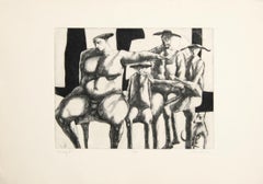 « Family II », gravure sur cuivre et aquatinte surréaliste signée par John Fenton