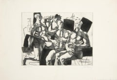 Jazz Combo, incisione surrealista firmata con acquatinta di John Fenton
