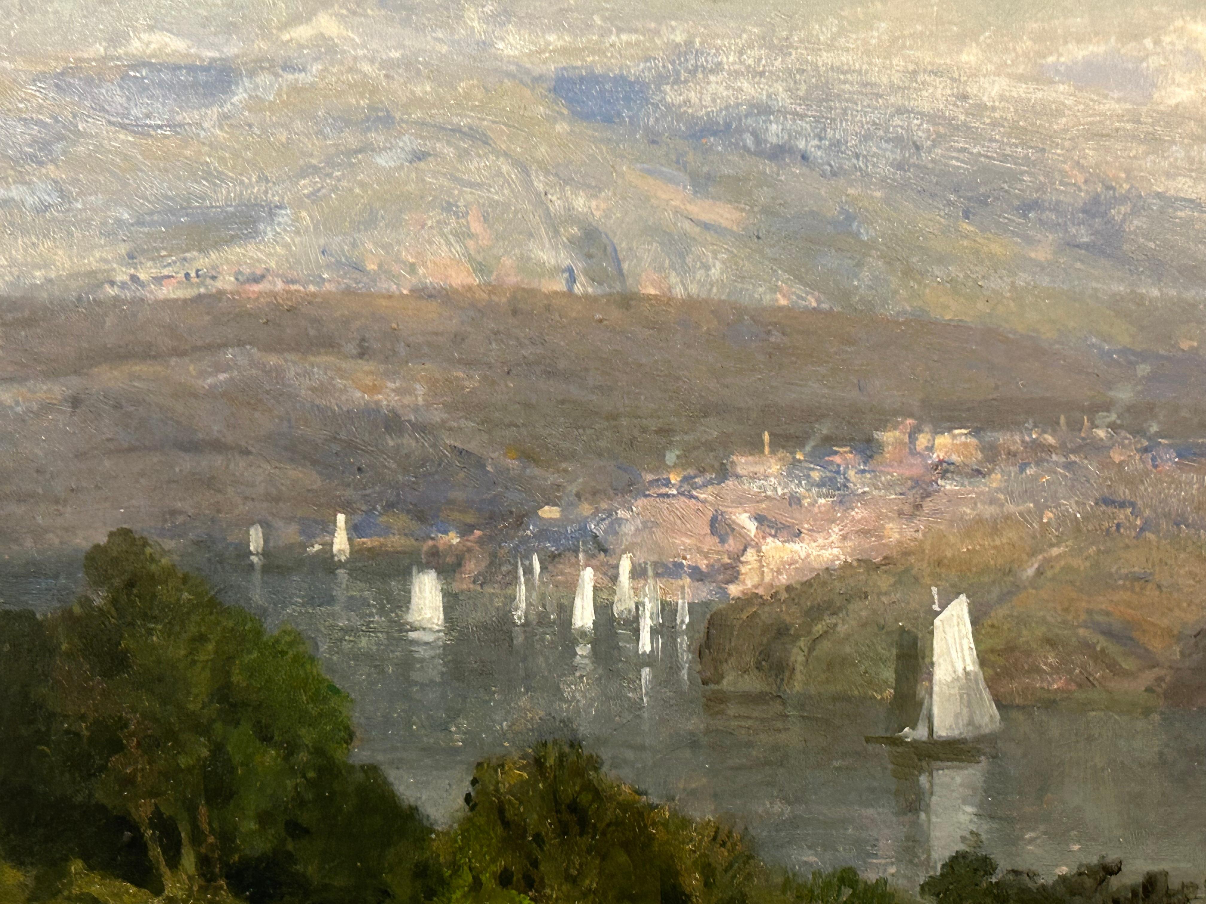 „West Point“ John Ferguson Weir, Hudson River School-Landschaft mit Segelbooten im Angebot 3