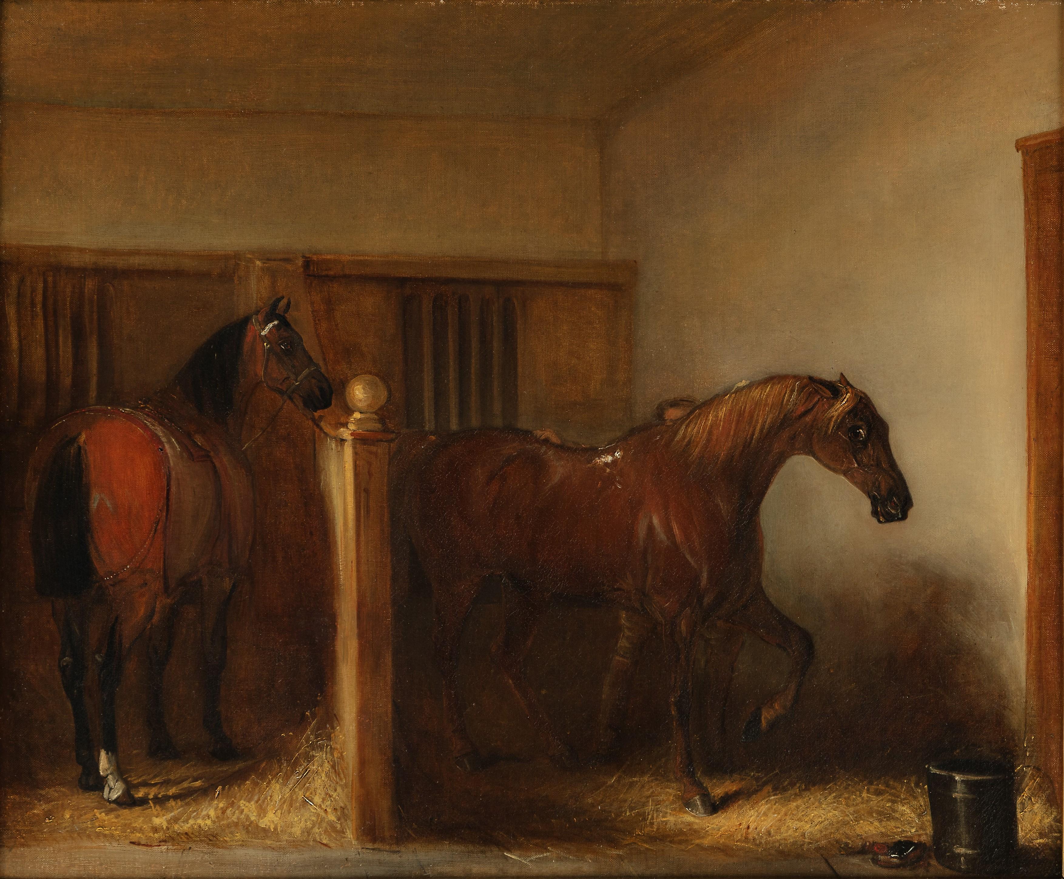 Stabled Horses - Painting by John Ferneley Junior