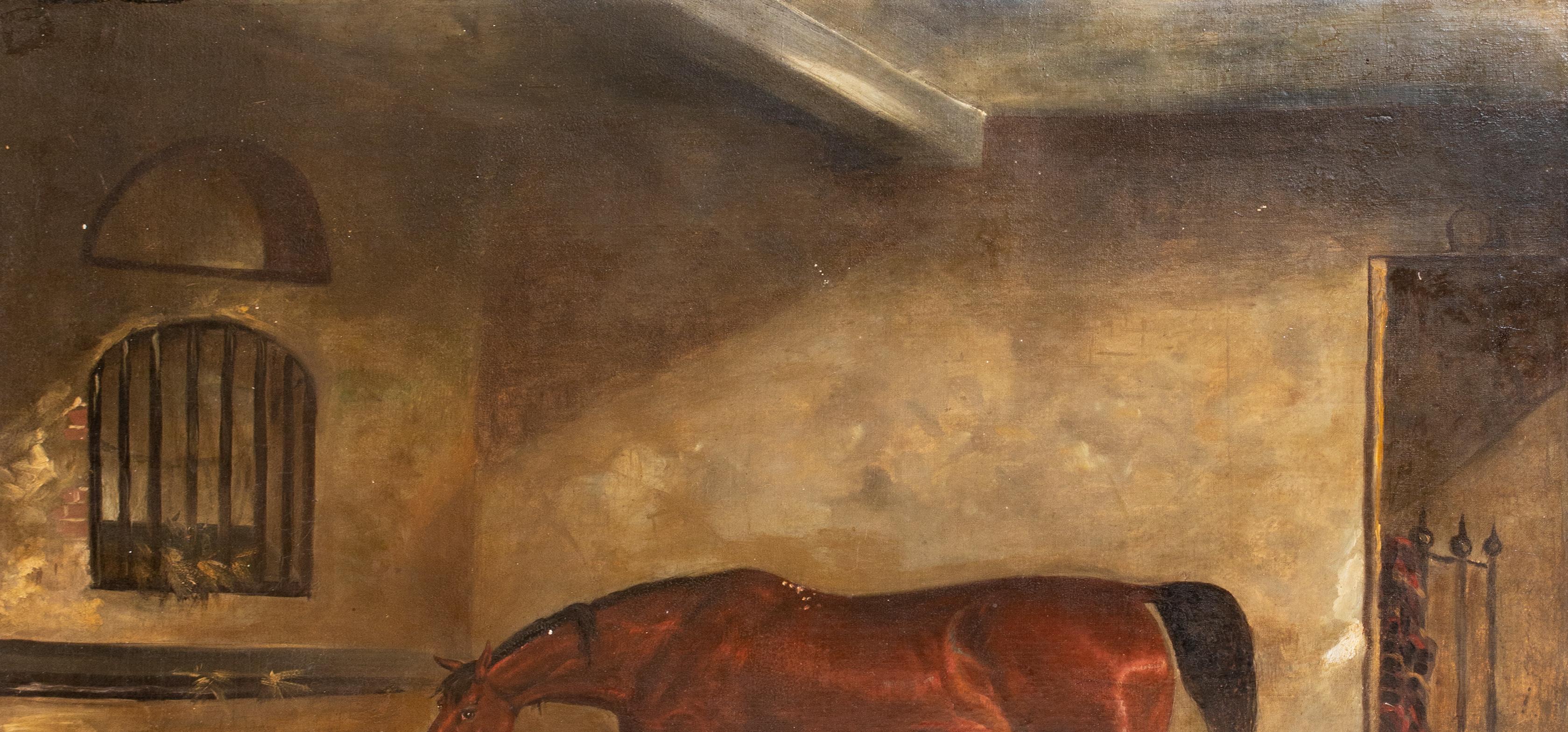 Bay Hunter & Setter Dog In A Stable, early 19th Century 5