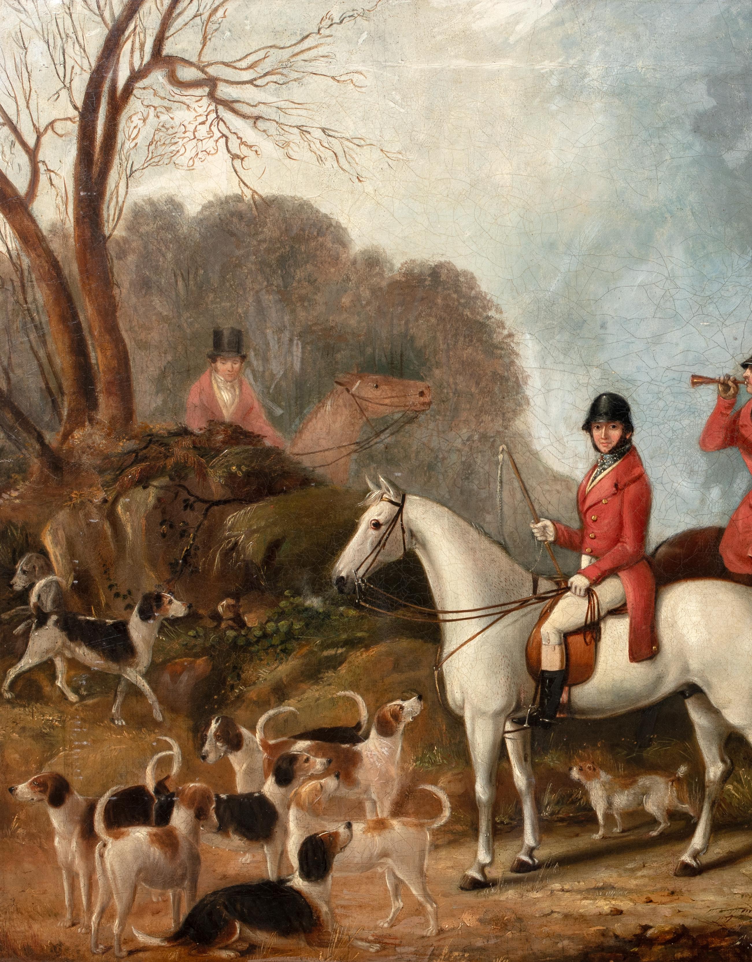 Fuchsjagdgruppe und Foxhounds, 19. Jahrhundert im Angebot 6