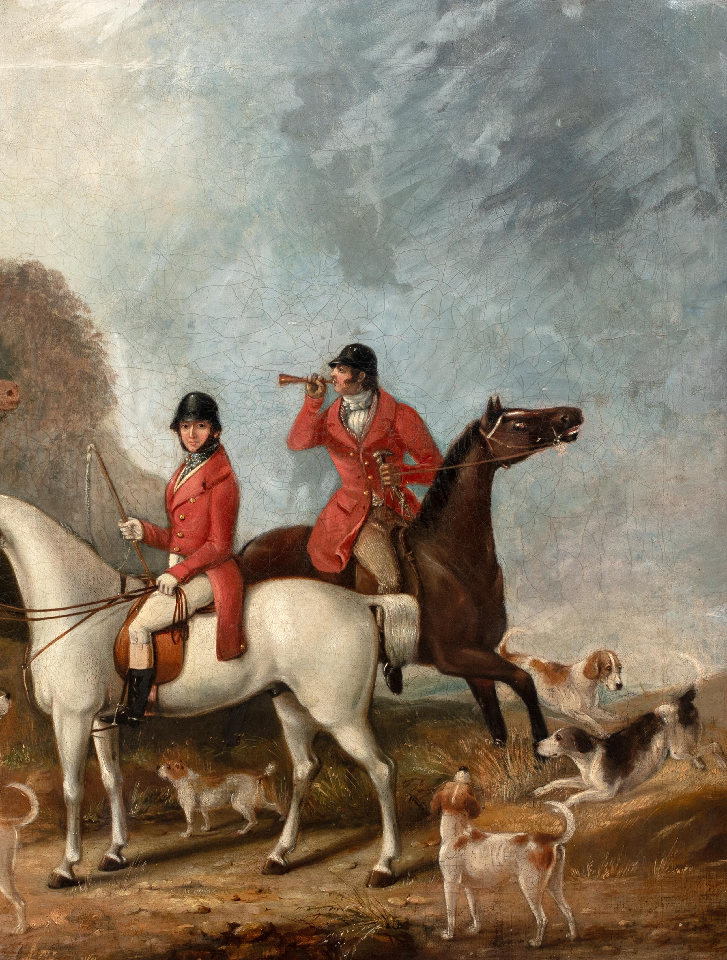 Fuchsjagdgruppe und Foxhounds, 19. Jahrhundert im Angebot 2