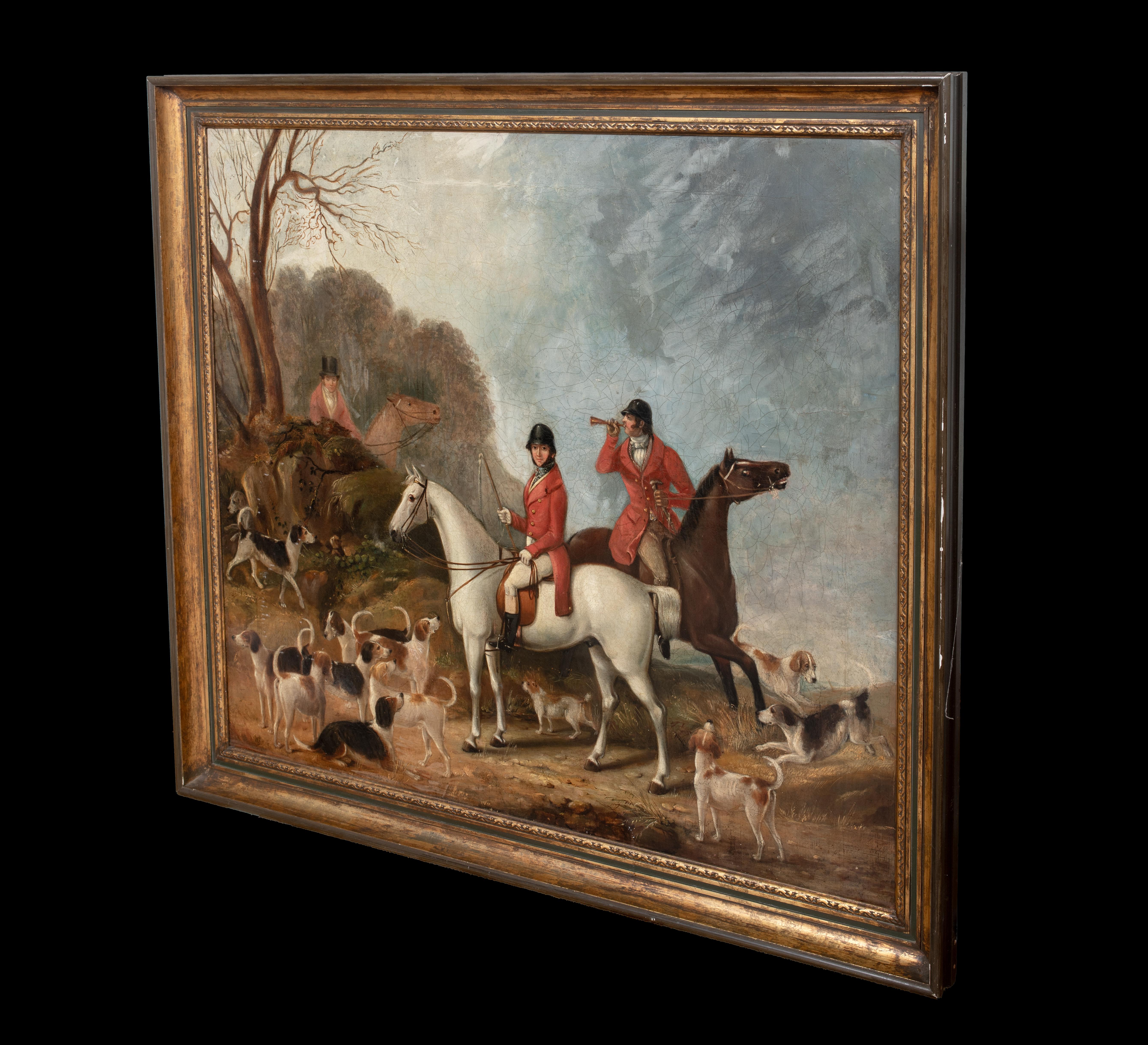 Fuchsjagdgruppe und Foxhounds, 19. Jahrhundert im Angebot 4