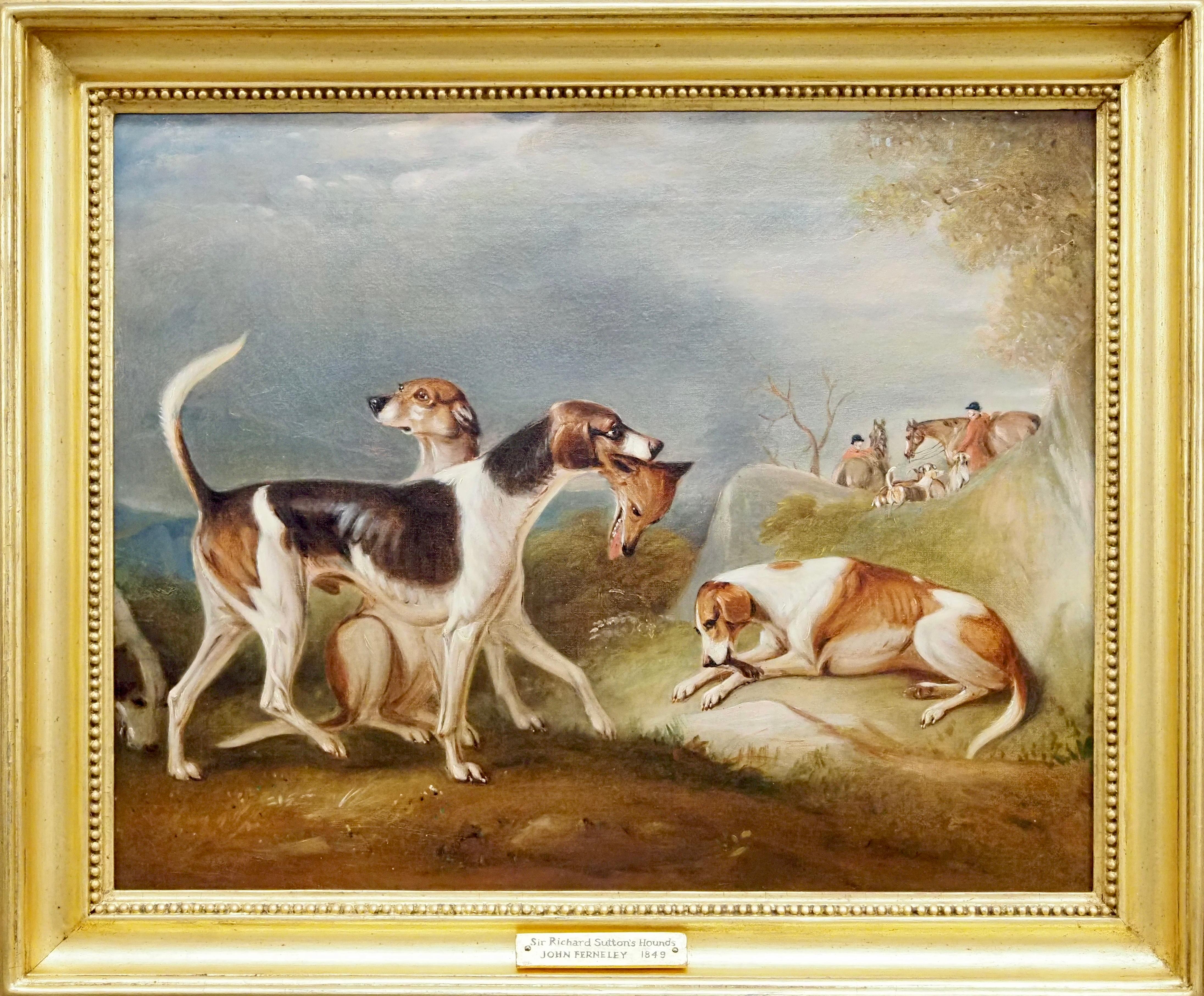 John Ferneley Senior Animal Painting – Die Foxhounds von Sir Richard Sutton