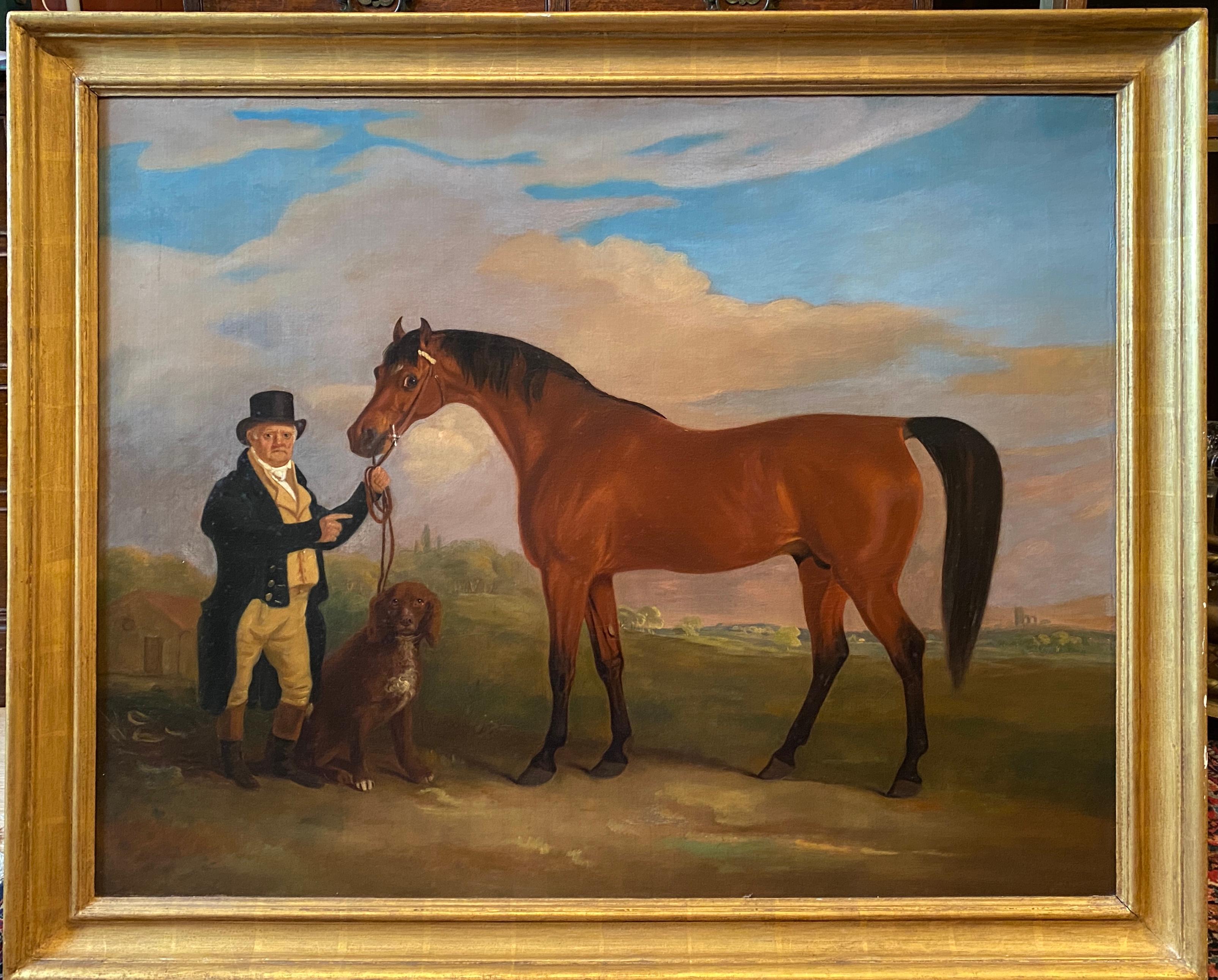 John Ferneley Senior Animal Painting – John Ferneley - Stallion mit Vater