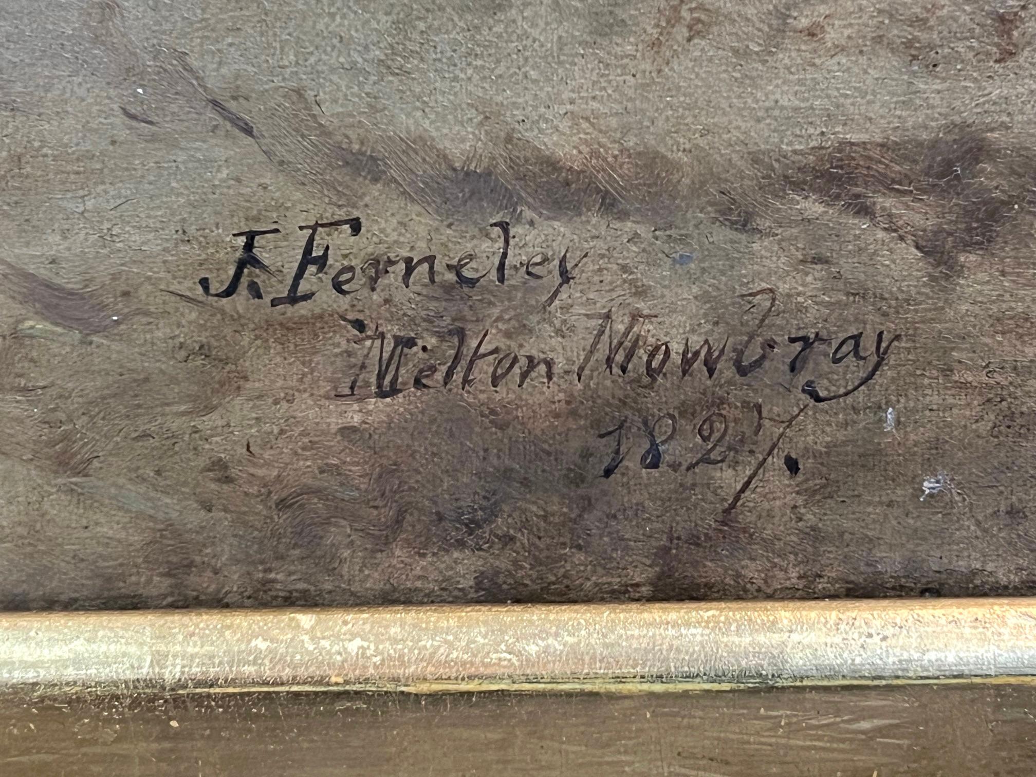 John Ferneley Sr. English (1782-1860) A Hunter In A Stable Oil on Canvas SIgned 2