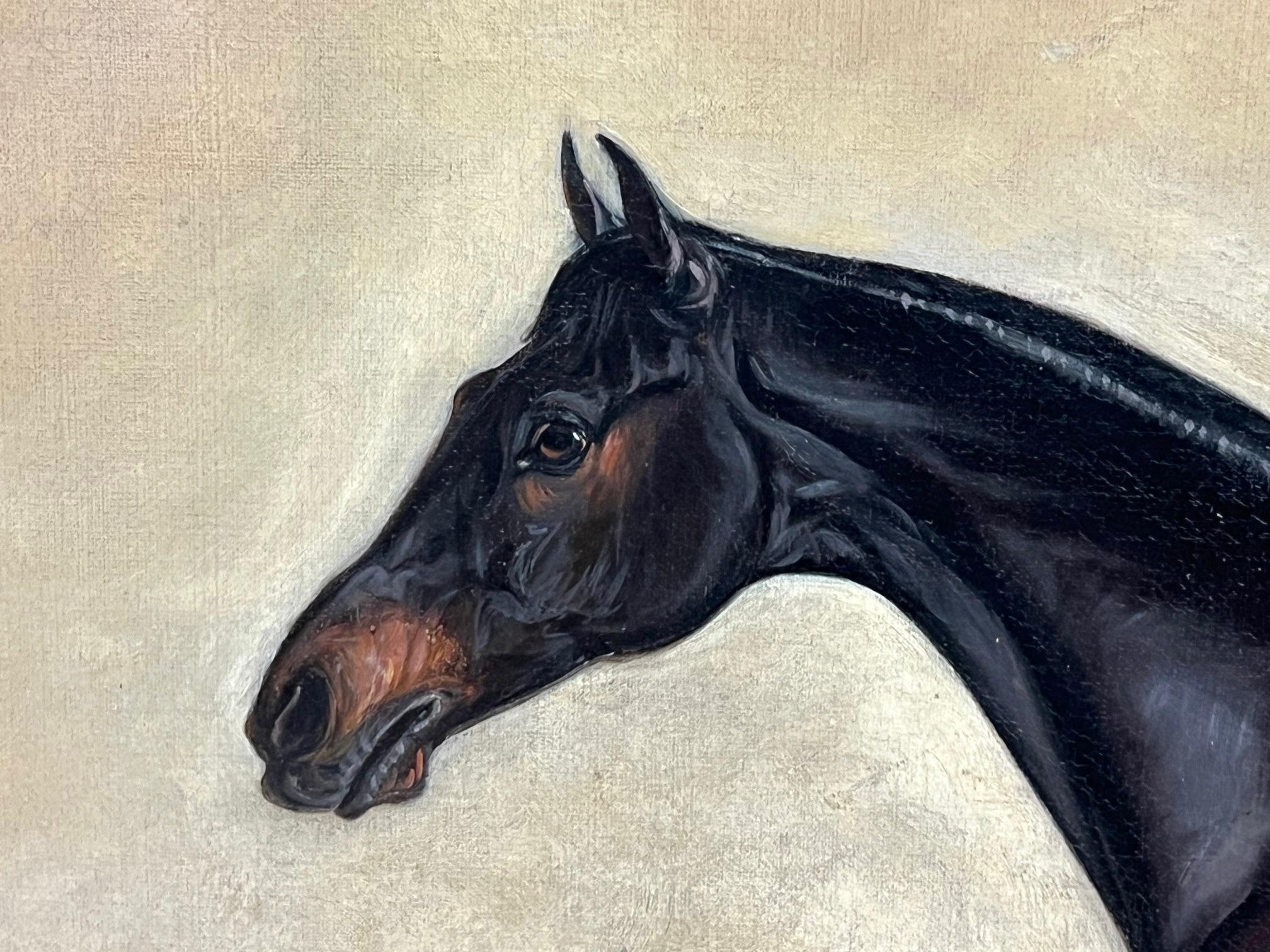 John Ferneley Sr. English (1782-1860) A Hunter In A Stable Oil on Canvas SIgned In Good Condition In San Francisco, CA