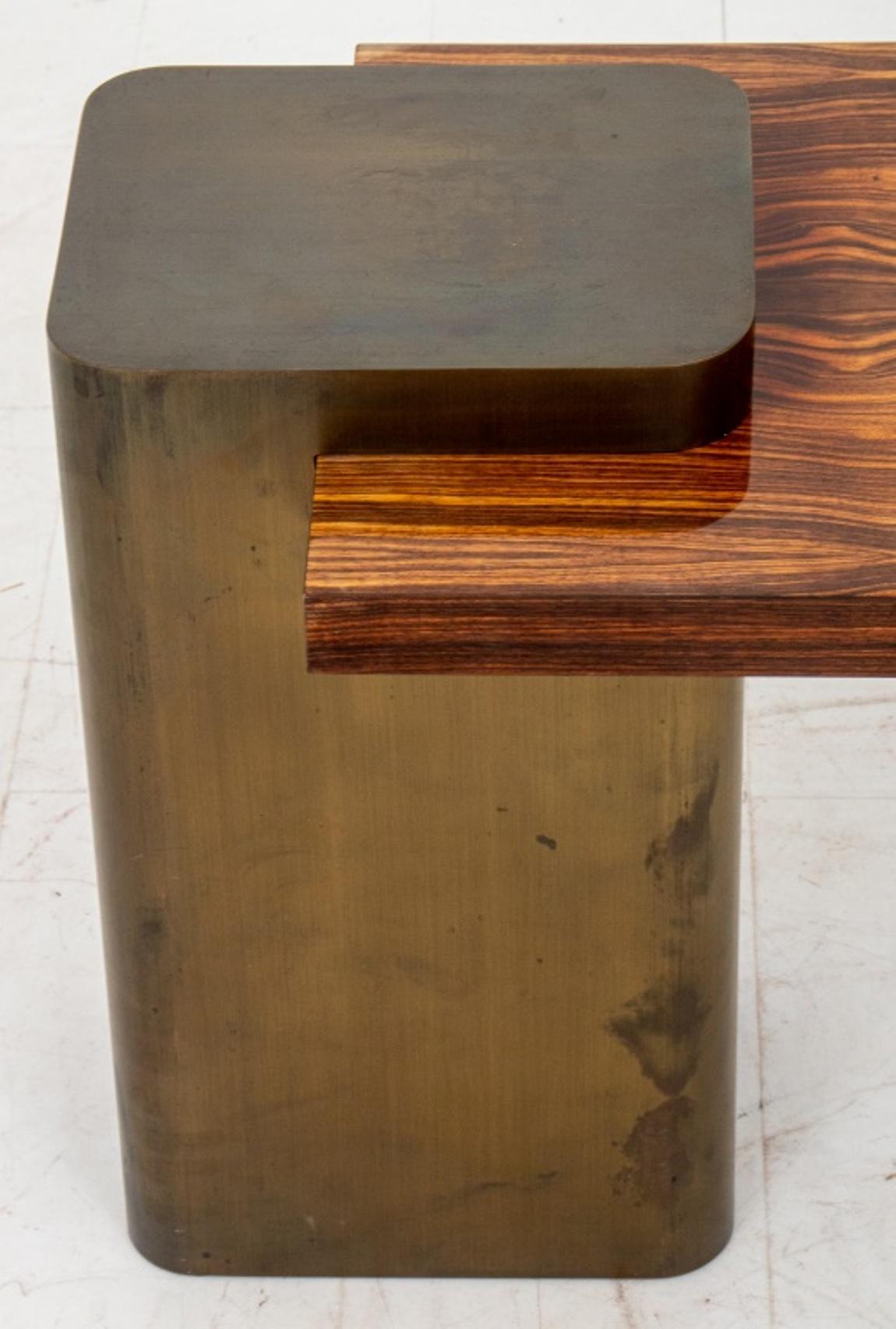 John Fischer Furniture Cantilevered Bronze Table In Good Condition In New York, NY