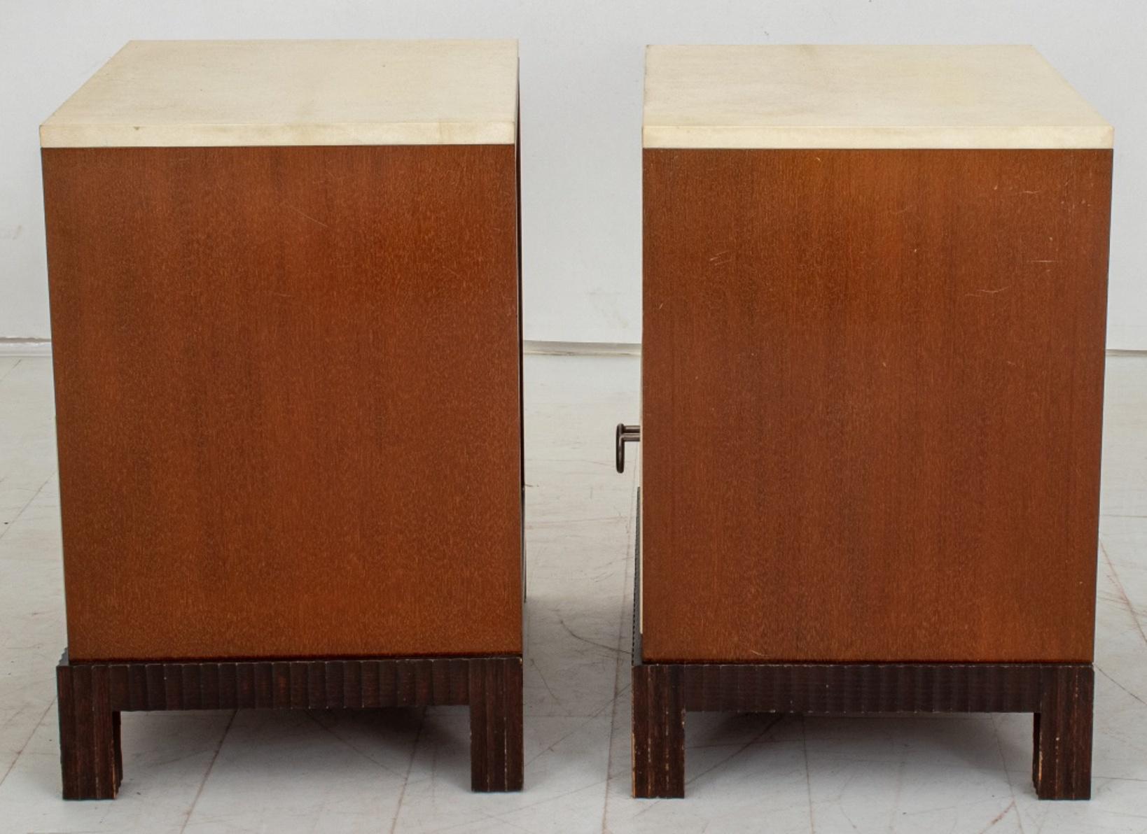 John Fischer Furniture Parchment End Tables, Pair 1