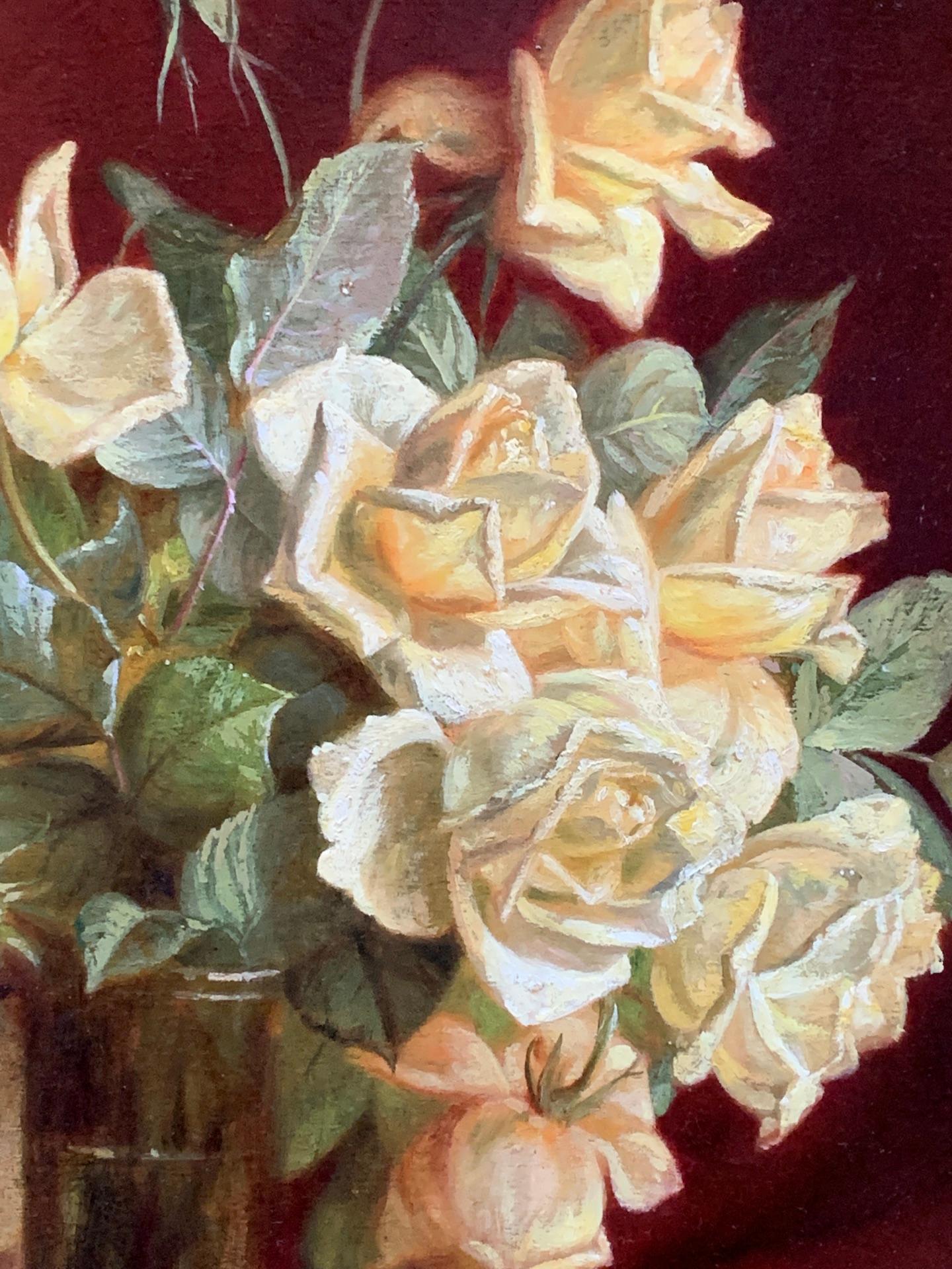 19th century English still life of Yellow Roses/flowers in an interior.

John Fitz Marshall was a painter of animals, landscapes and flower subjects. He was educated in and spent most of his life in Croydon. He is also thought to be the son of John