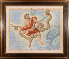 Antique 18th-century celestial - Ophiuchus & Serpens  