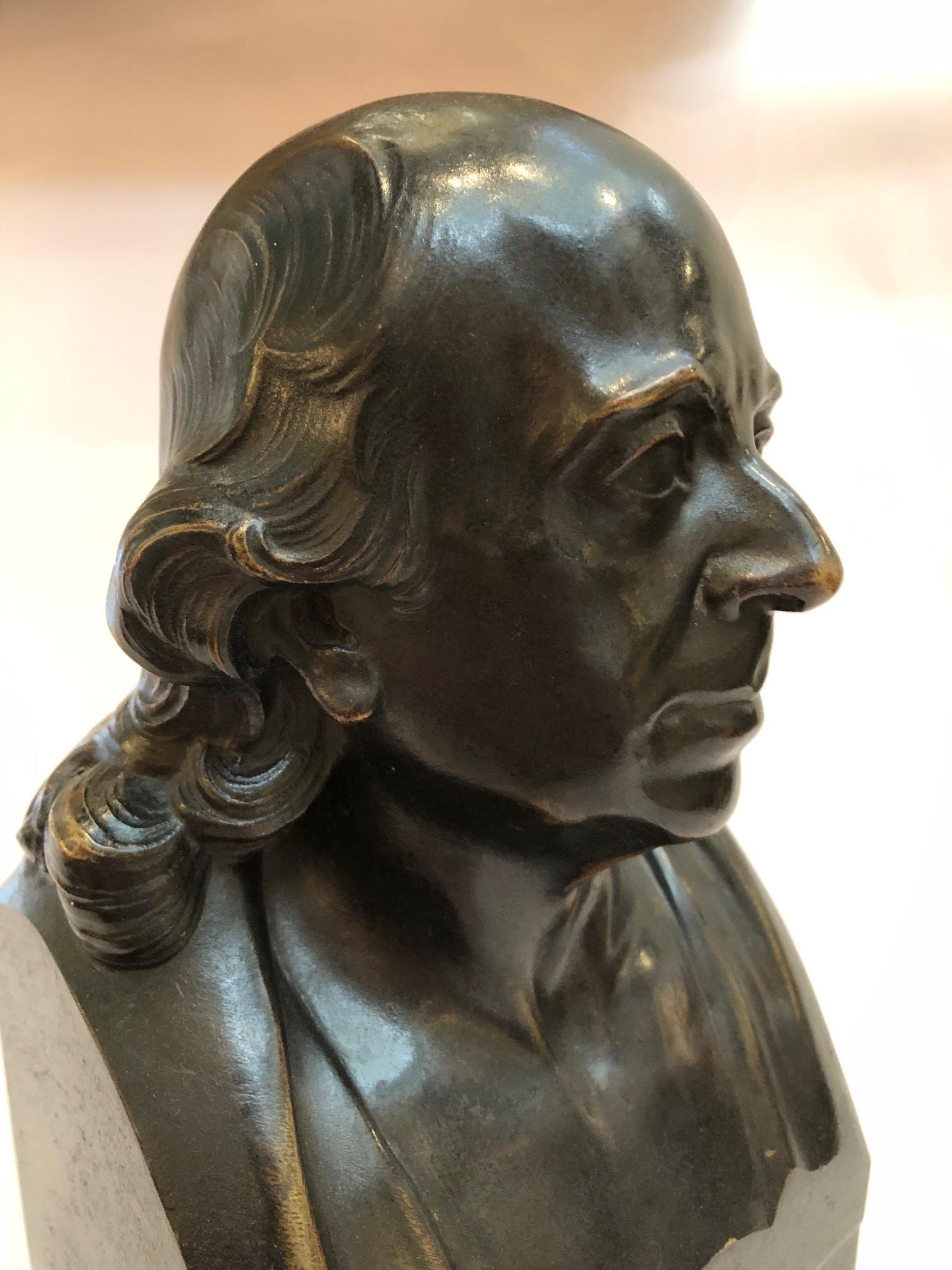 Cast John Flaxman Small Bronze Bust after Samuel Joseph