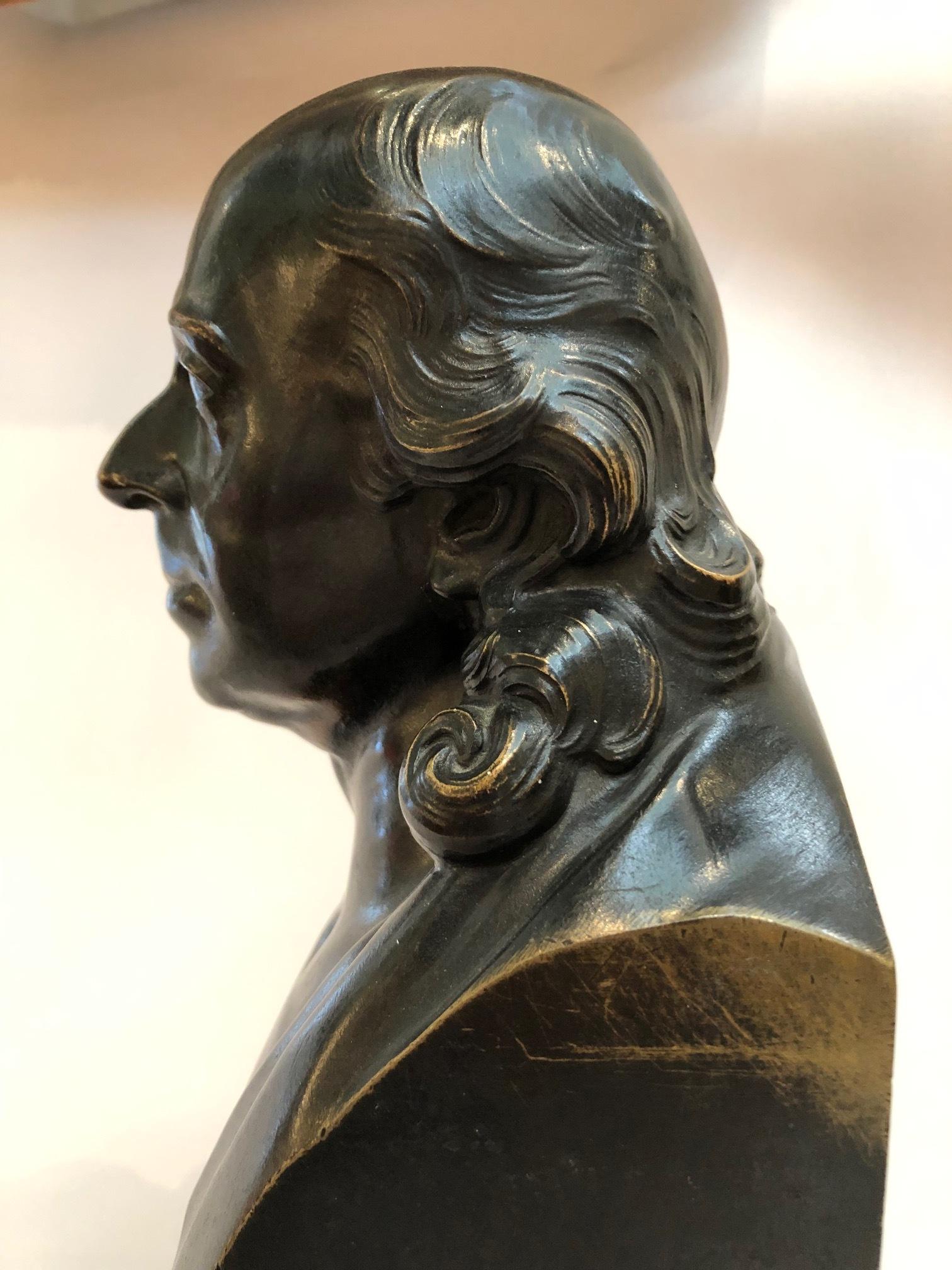 John Flaxman Small Bronze Bust after Samuel Joseph In Good Condition In Dallas, TX