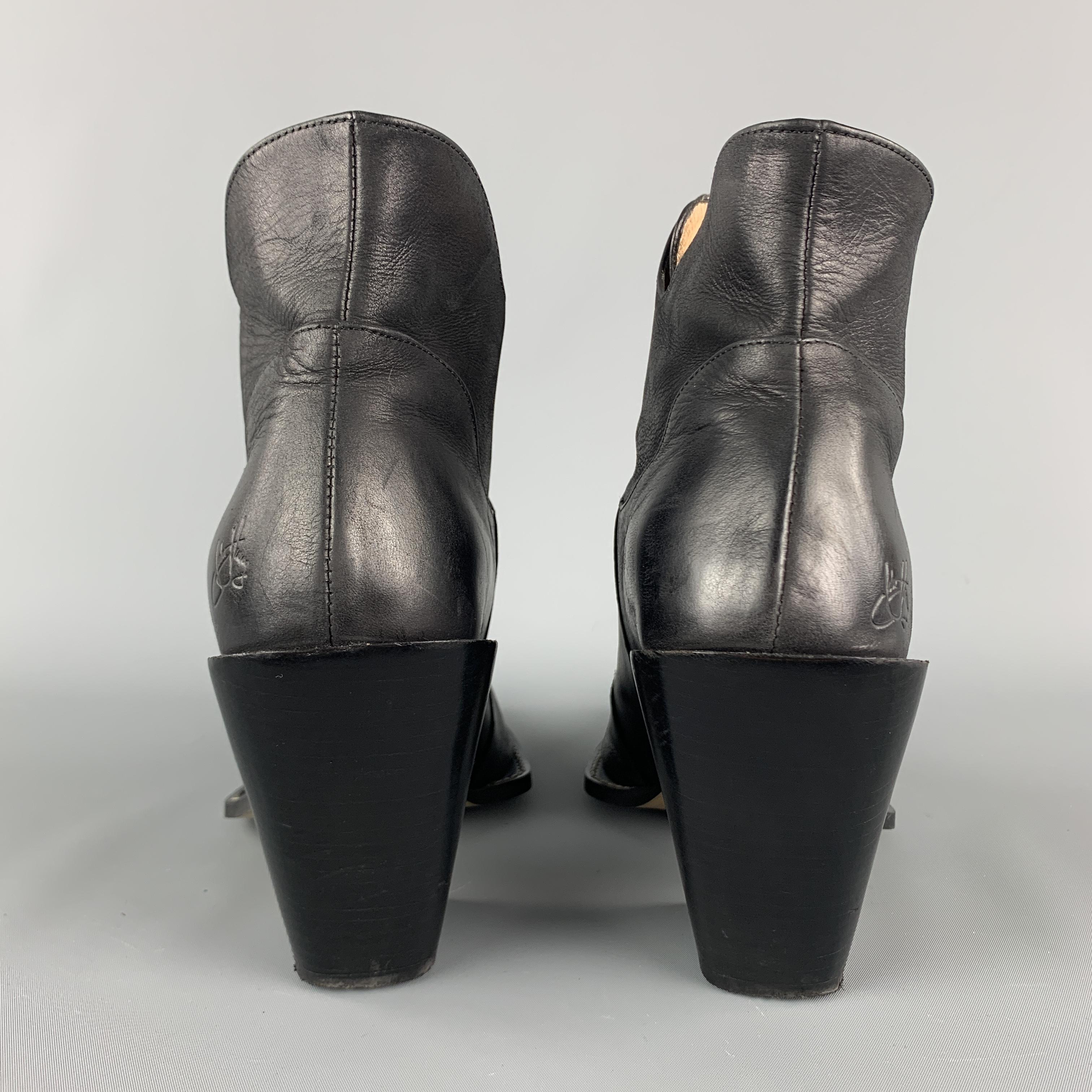 Men's JOHN FLUEVOG Prince George Size 10 Black Leather Lace Up Ankle Boots