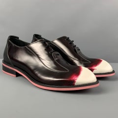 JOHN FLUEVOG Size 10 Brown Pink Cream Ombre Leather Wingtip Lace Up Shoes