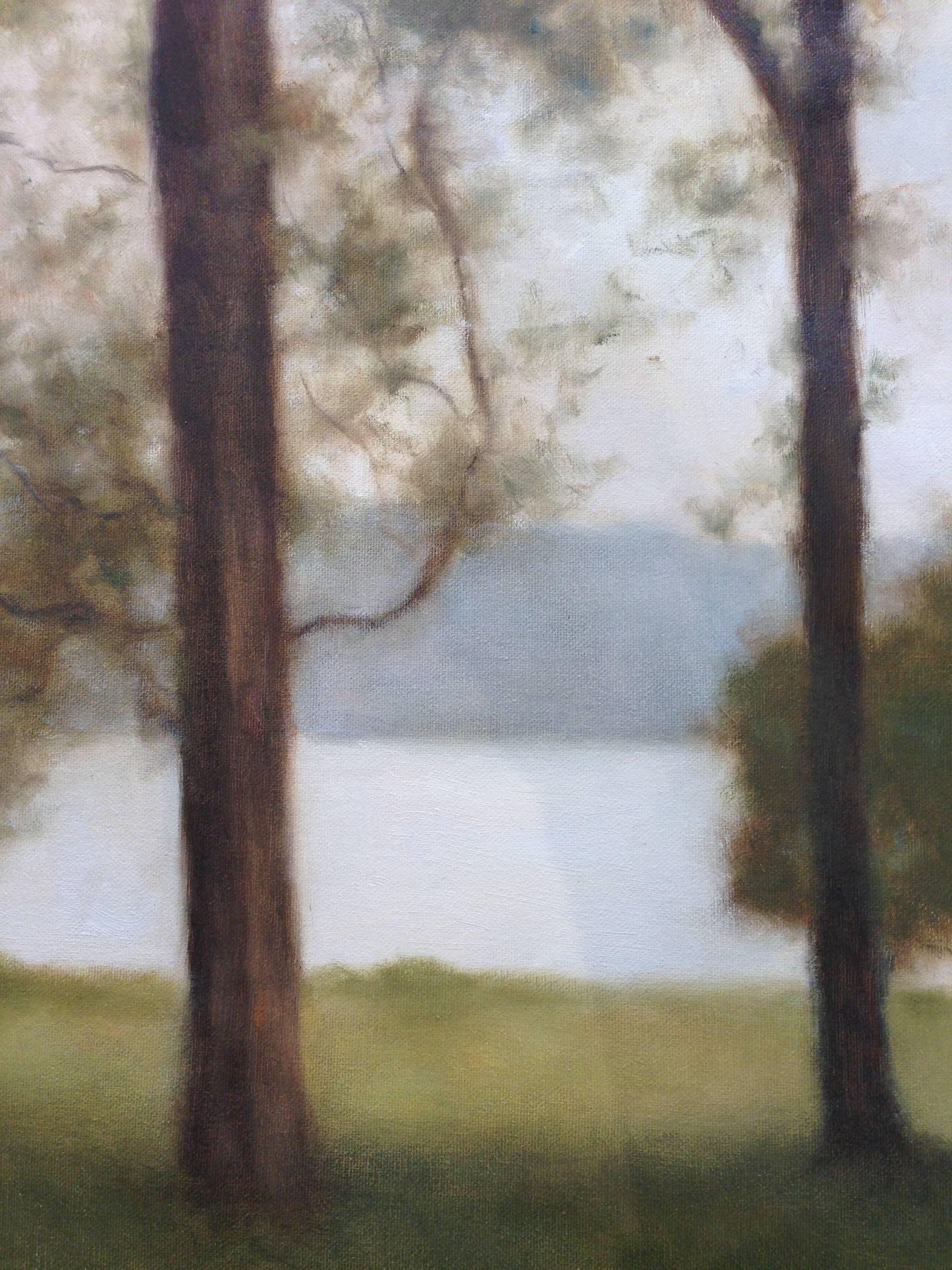 Lakeside Calm - American Impressionist Painting by John Folchi