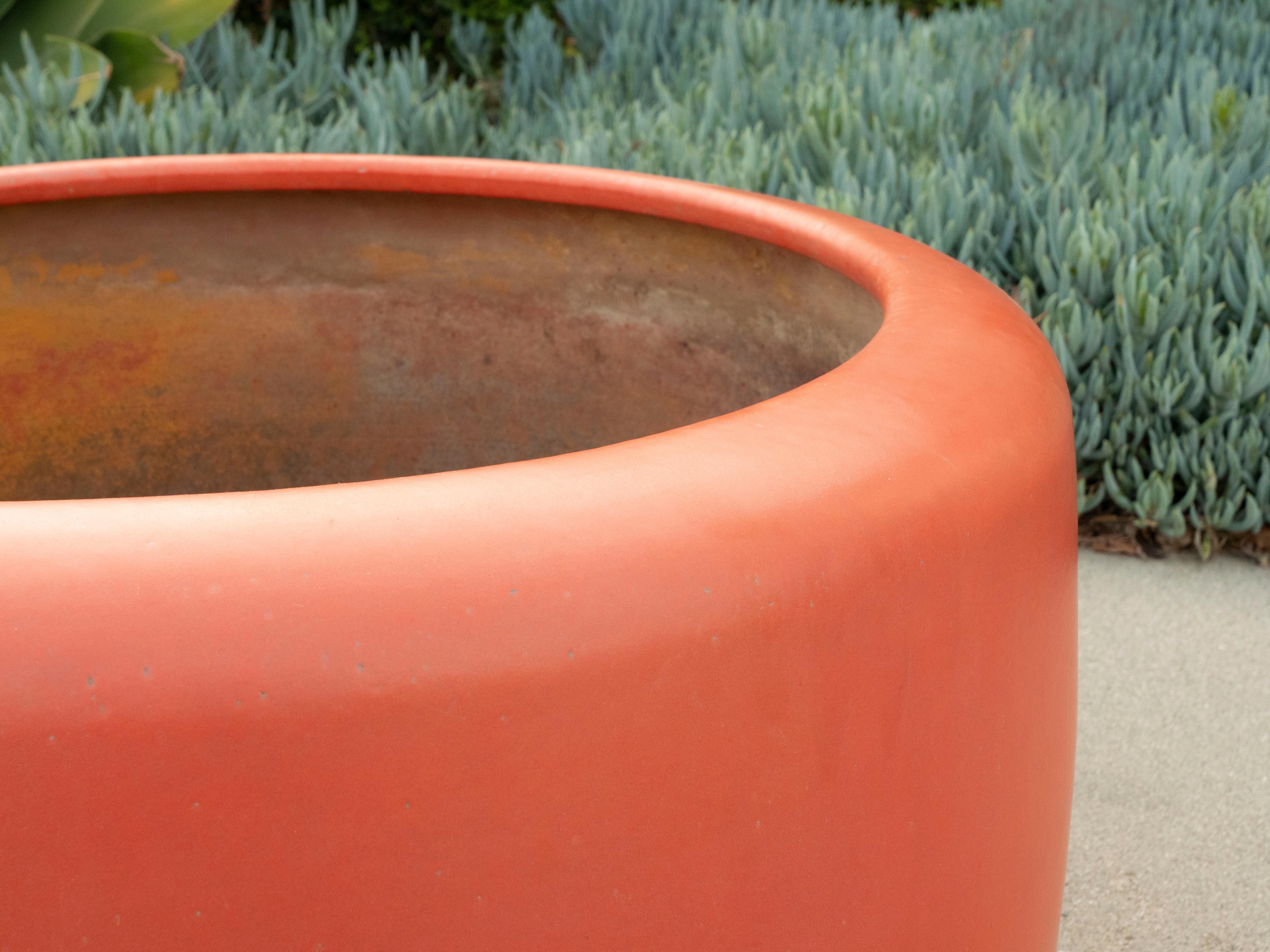 American John Follis for Architectural Pottery CP-25 Tire Planter in Matte Red Glaze