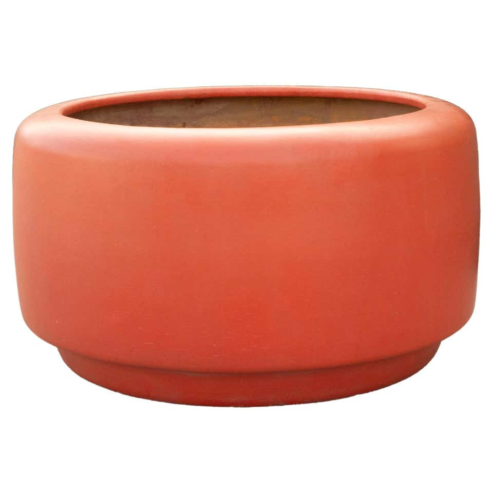 LaGardo Tackett Gold Glazed Cylinder Planter For Architectural Pottery lagardo-tackett-gold-glazed-cylinder-planter-for-architectural-pottery