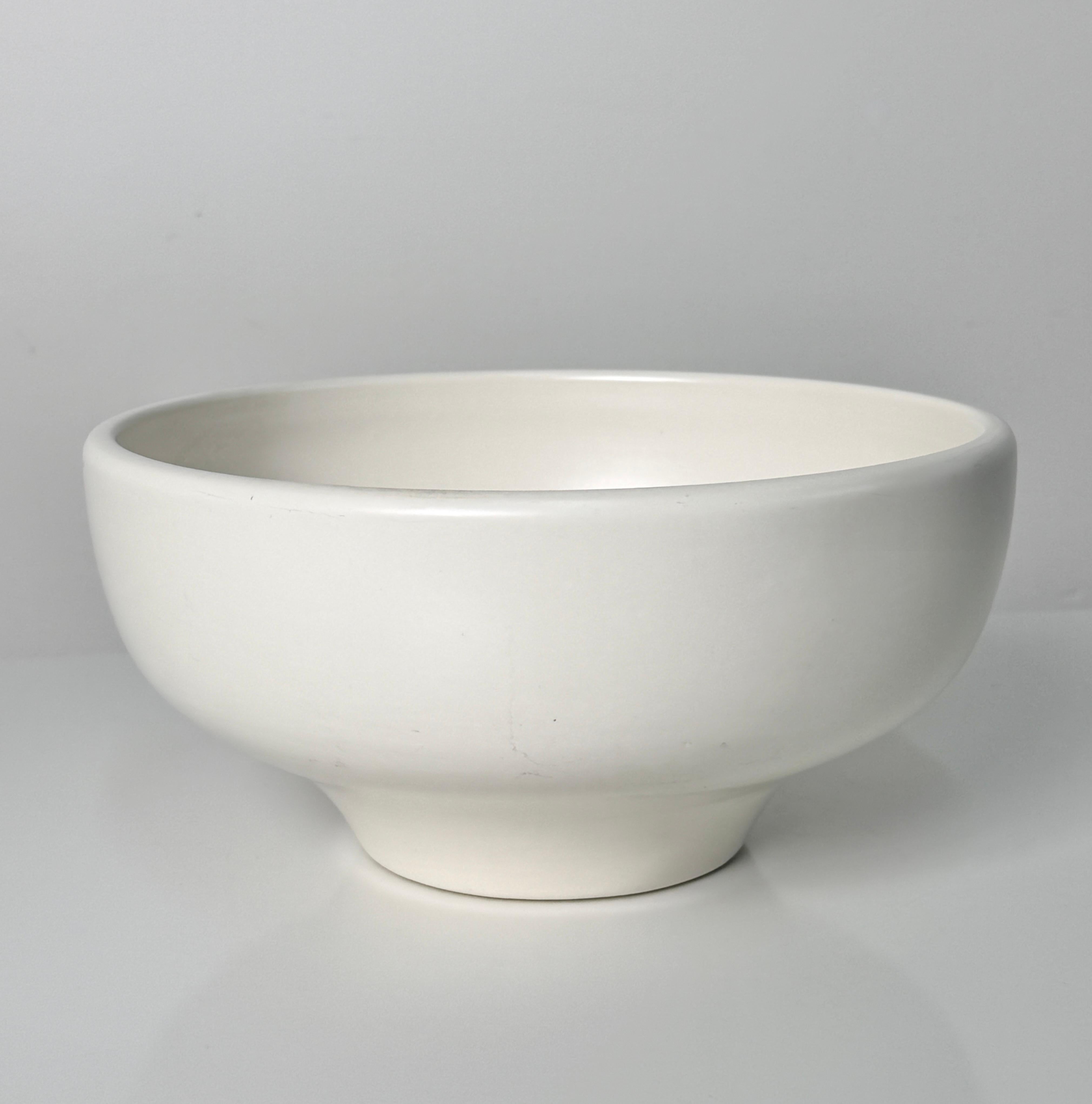 American John Follis Architectural Pottery Miniature White Footed Bowl Planter USA 1950s
