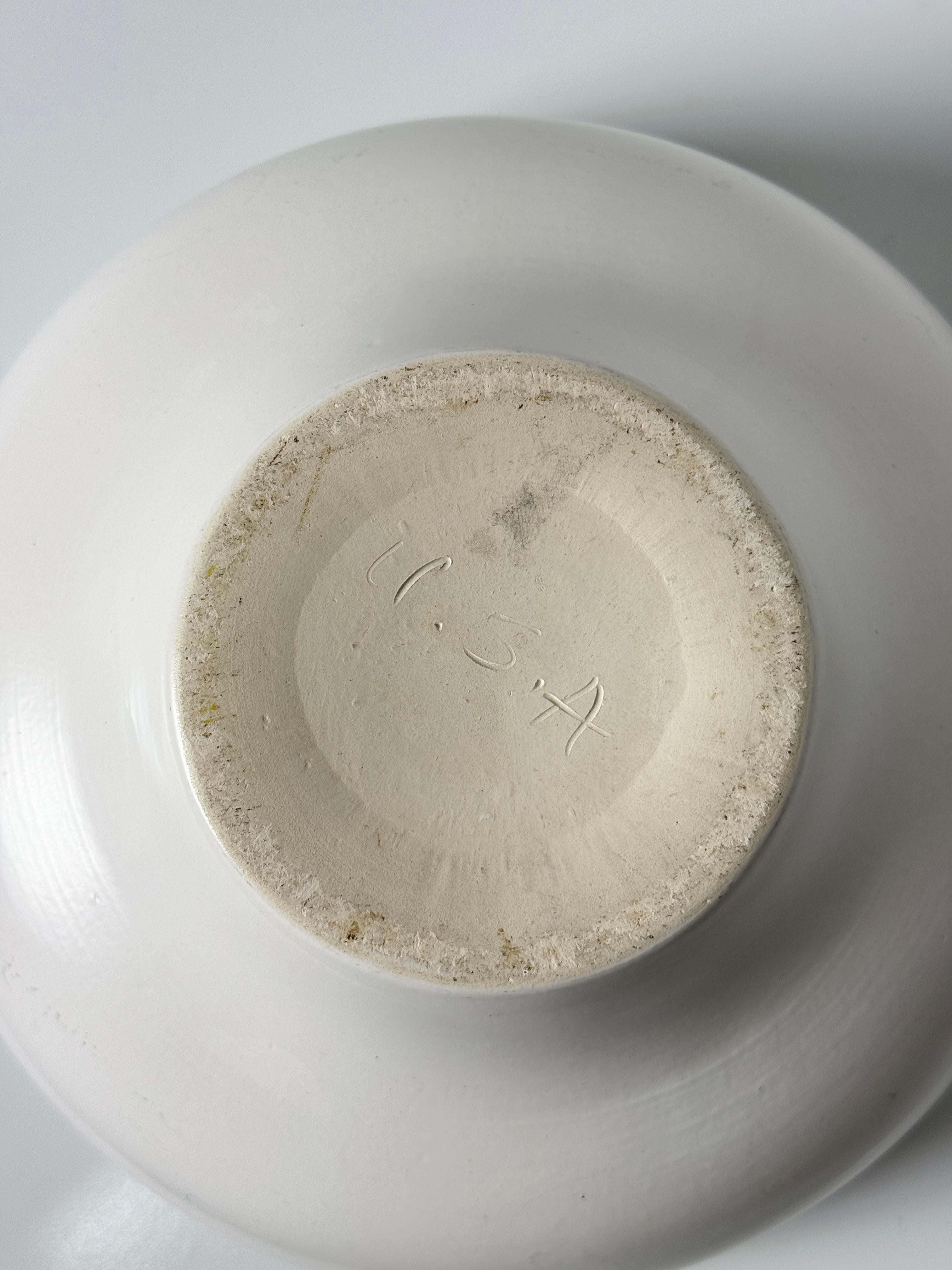 John Follis Architectural Pottery Miniature White Footed Bowl Planter USA 1950s 1