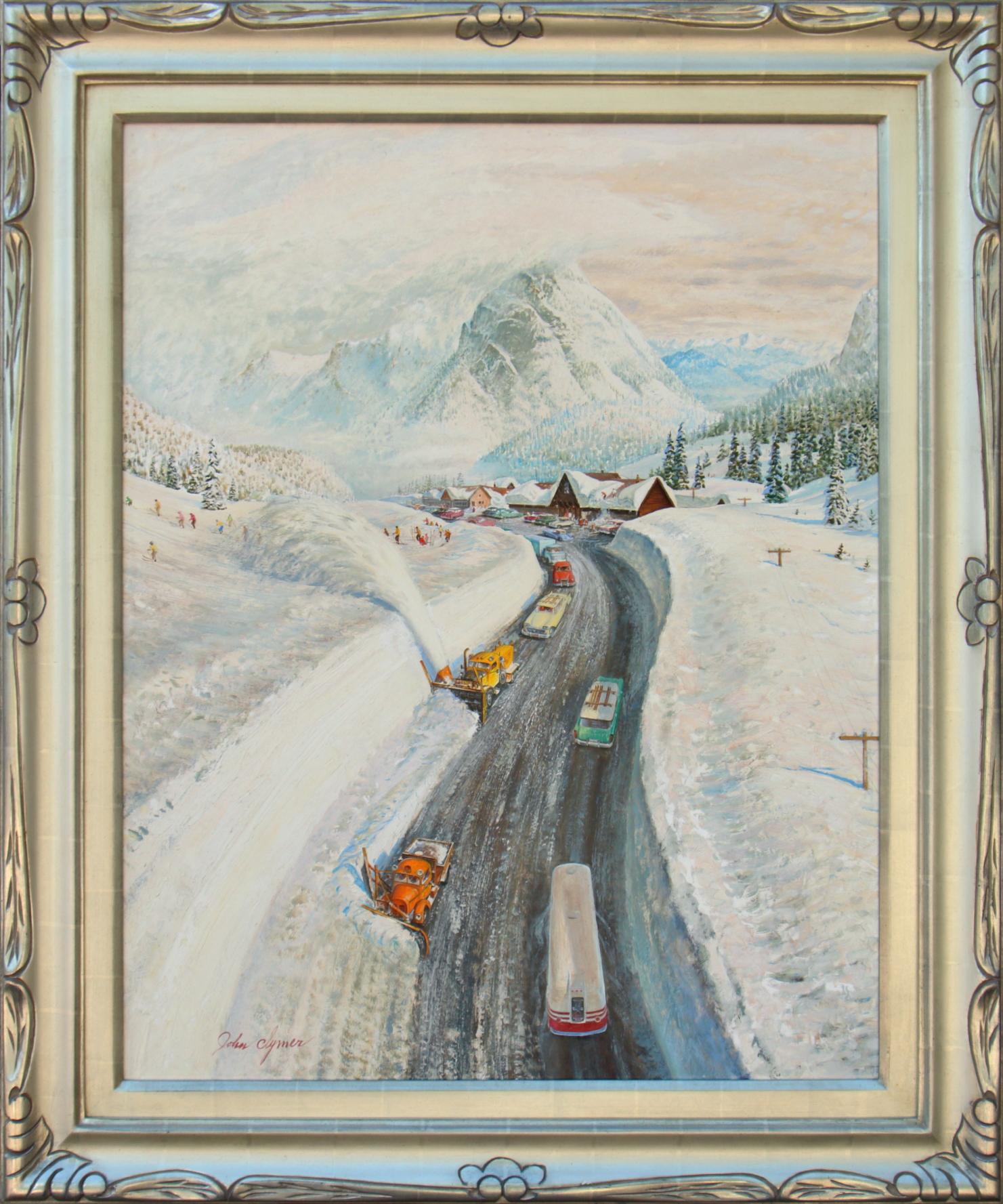 Clearing the Snow, Saturday Evening Post-Cover (Sonstige Kunststile), Painting, von John Ford Clymer