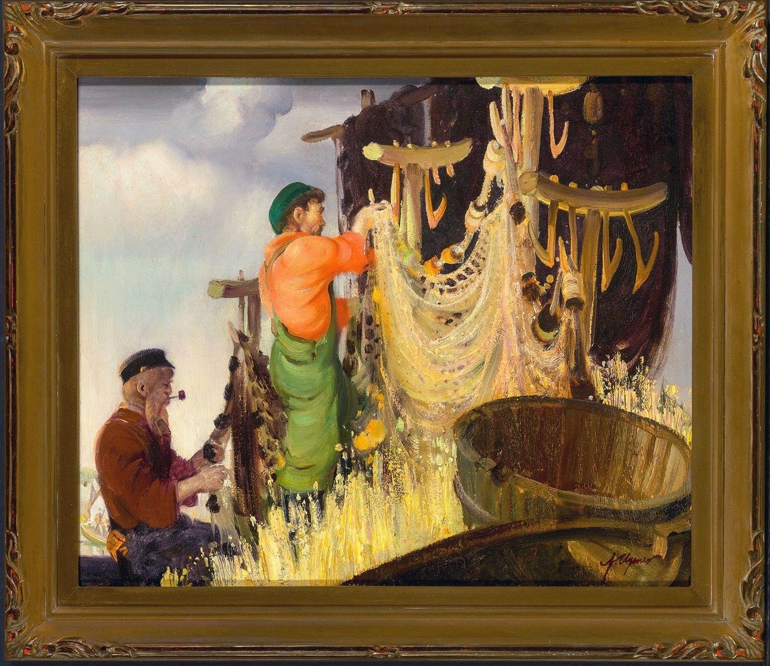 Reti per l'essiccazione - Mont Saint Pierre - Painting di John Ford Clymer