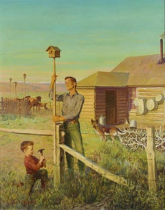 Putting Up Birdhouses, couverture originale du Saturday Evening Post