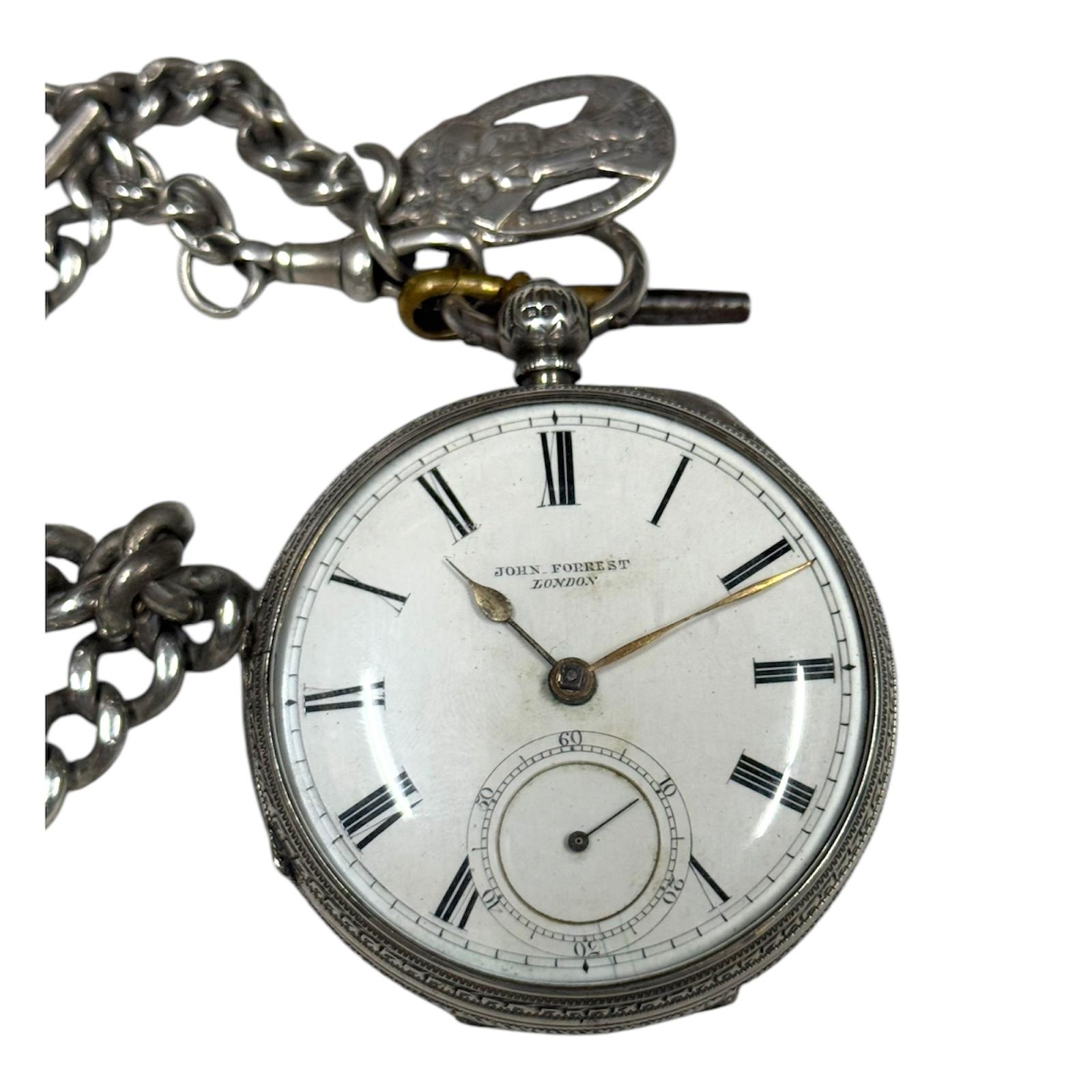 John Forrest Of London Maker To The Admiralty Pocket Watch 54mm Fusee In Good Condition For Sale In Mumbai, IN
