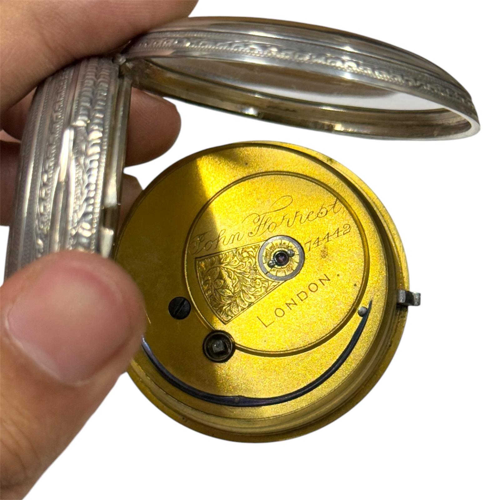 John Forrest Of London Maker To The Admiralty Pocket Watch 54mm Fusee For Sale 2