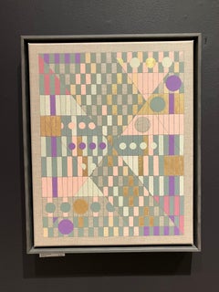 Abstraction 22, Acrylic Paint on Canvas, Framed, 21 x 17 inches, John Foster