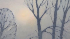 (1942-2007) English Post impressionist Oil Painting Misty Morning ARUNDEL SUSSEX