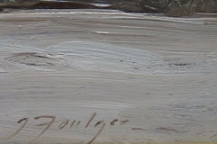 Pintura postimpresionista inglesa WINTER SNOW SCENE SUSSEX firmada JOHN FOULGER