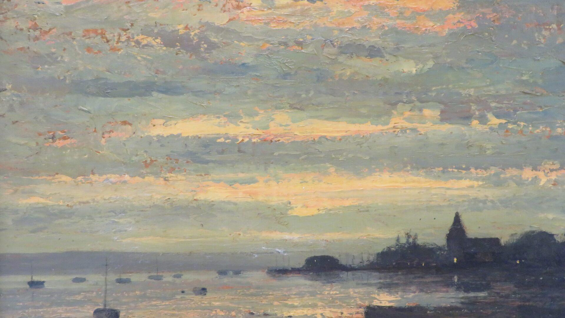 John Foulger (1942-2007) British post impressionist oil painting Sunset Bosham  3