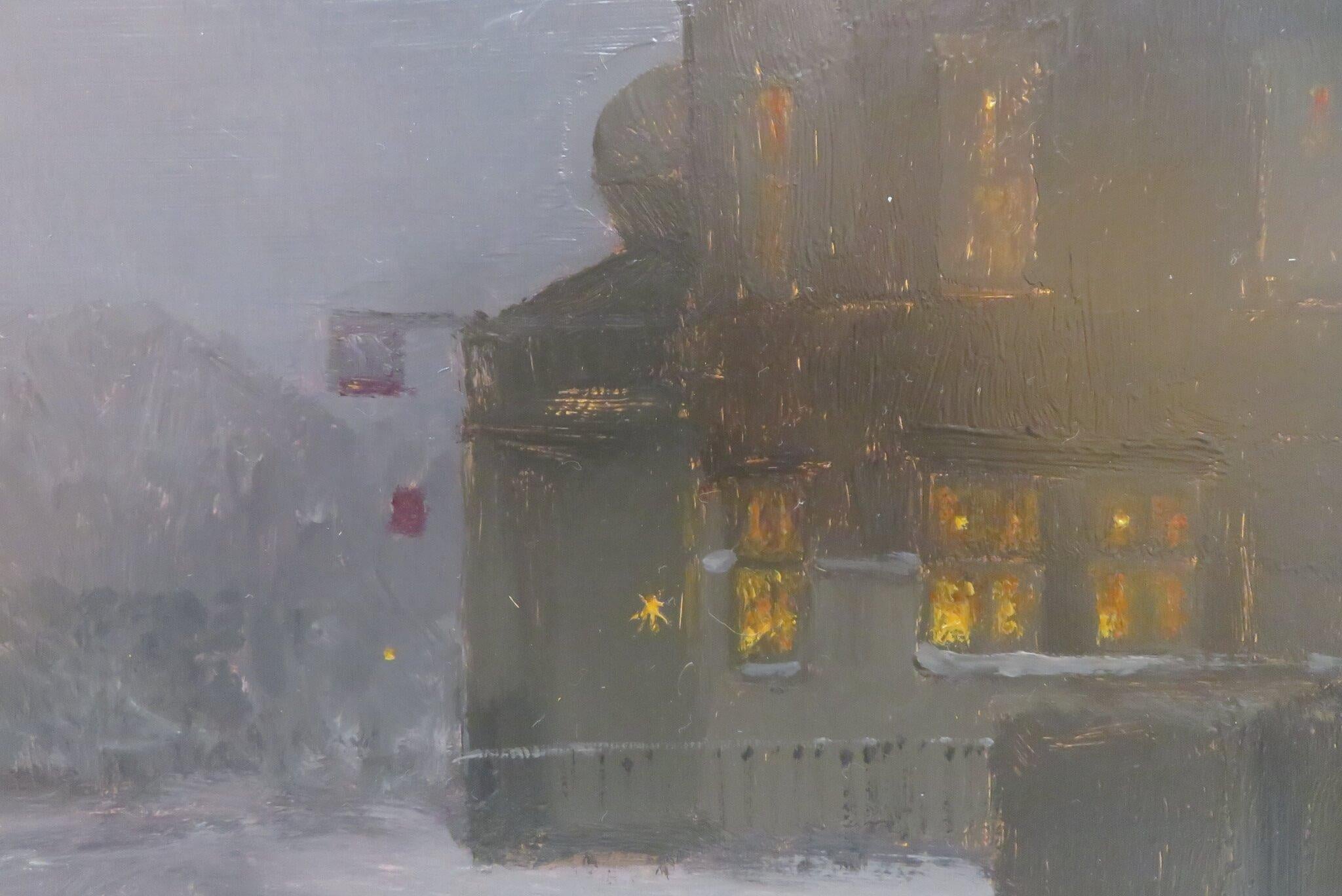 John Foulger (1942-2007) English Impressionist pittura ad olio CHISWICK LONDRA Neve 3