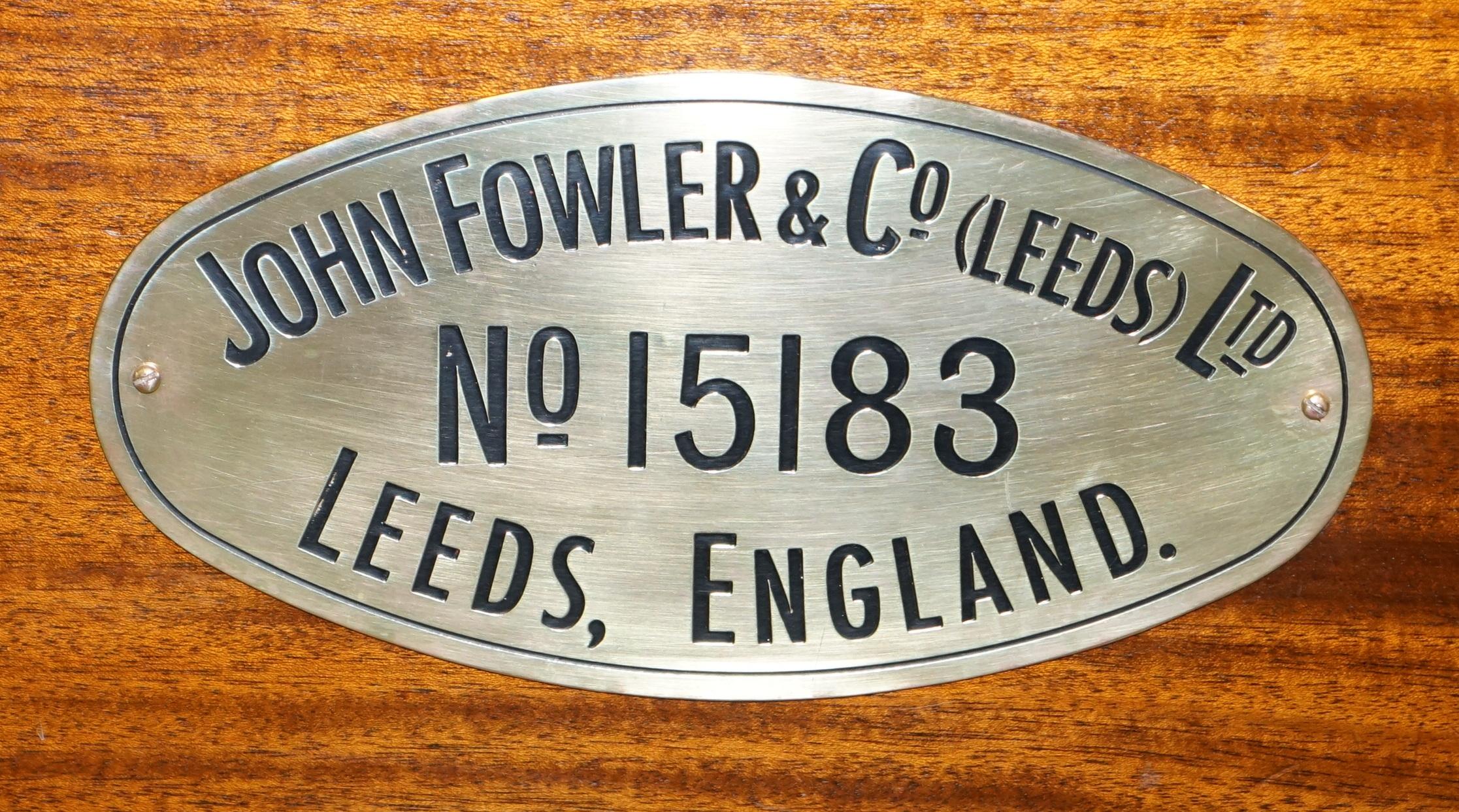 John Fowler Steam Train Chesterfield Brown Leather Miltary Campaign Trunk Bench 3