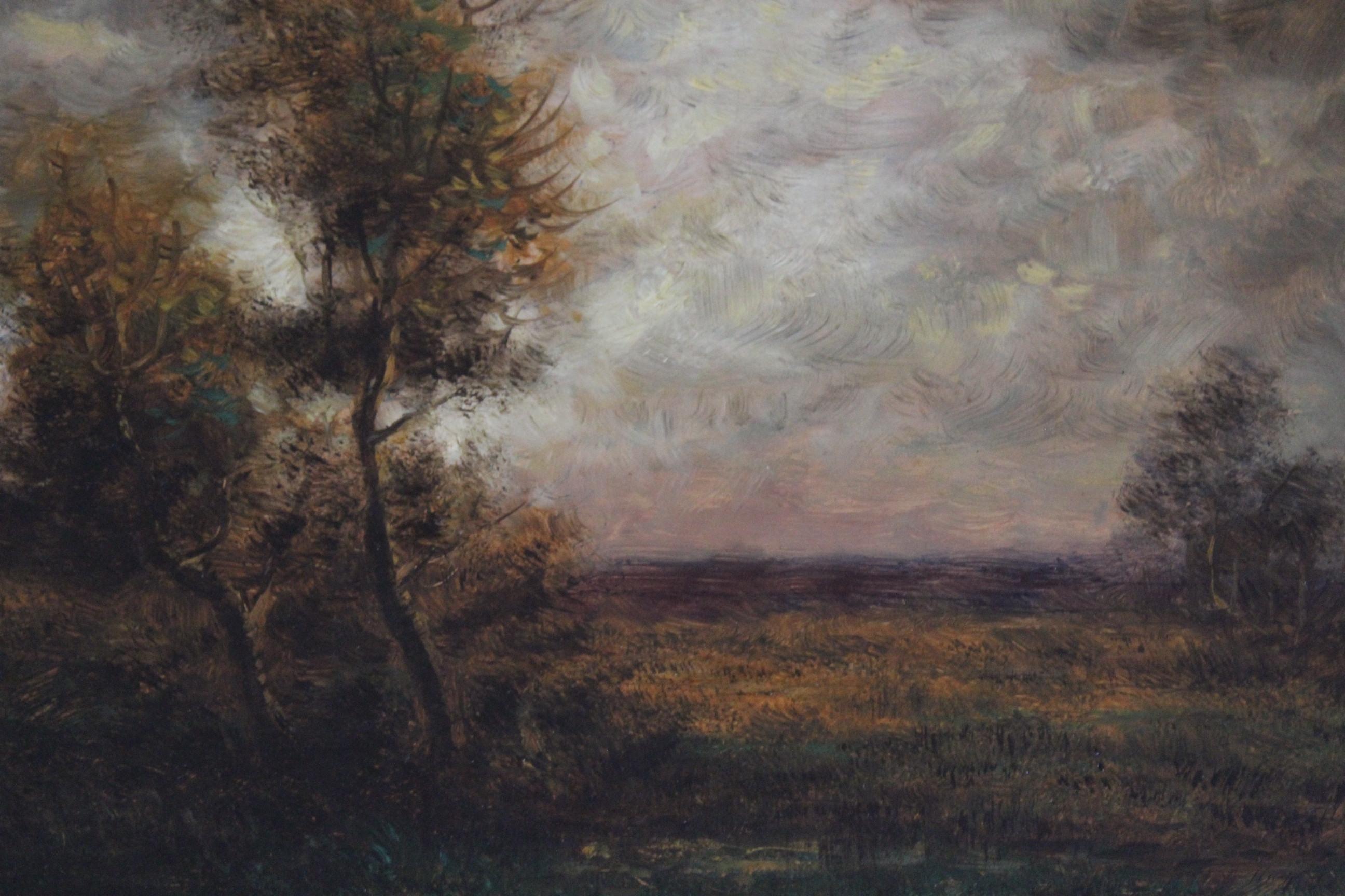 John Francis Murphy Landscape Painting - "Landscape at Dawn, " Antique American Tonalist Hudson River School Landscape