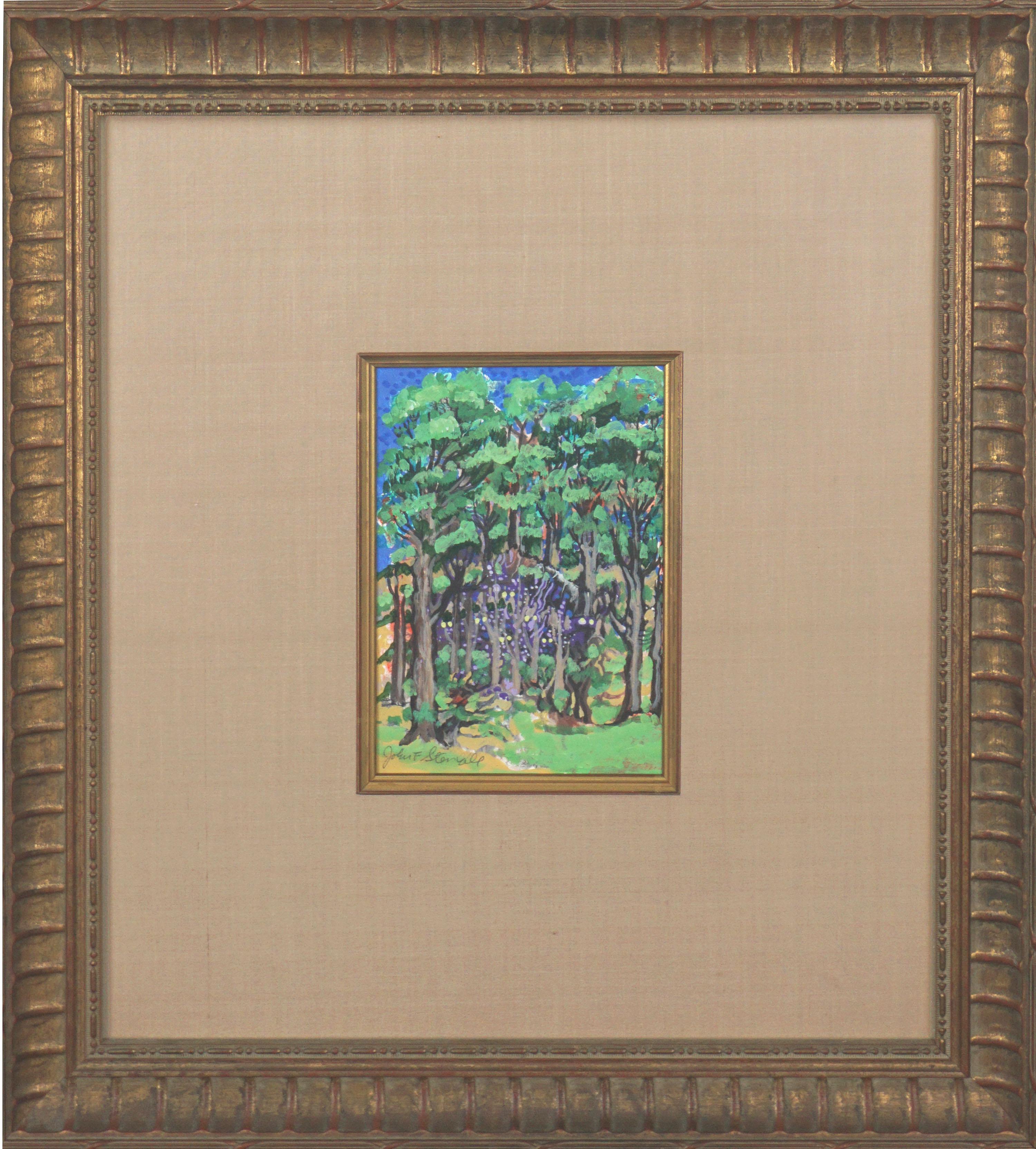 Small Scale Fauvist Landscape -- Forest Wonder - Painting by John Francis Stenvall