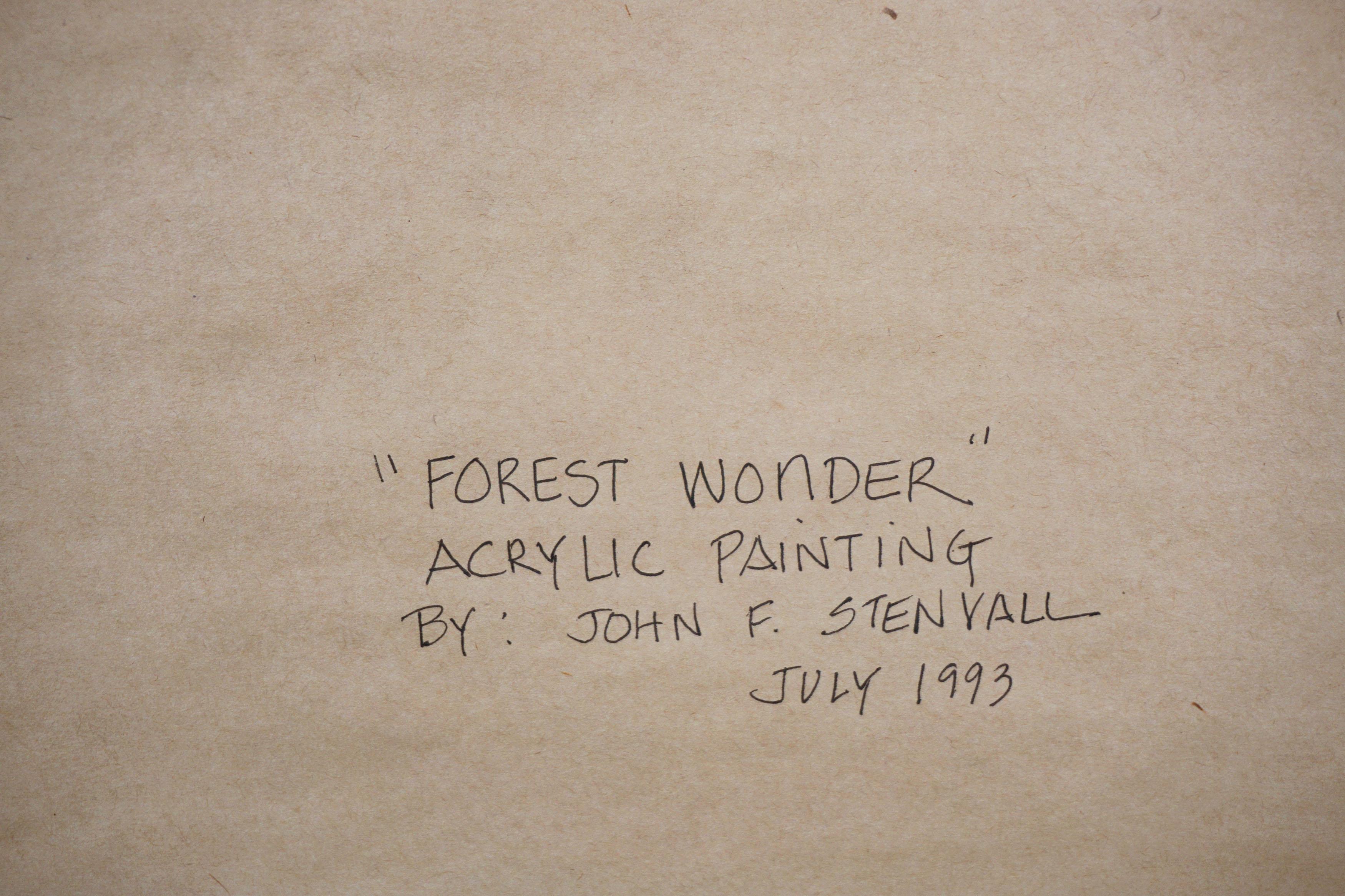 Small Scale Fauvist Landscape -- Forest Wonder - Gray Landscape Painting by John Francis Stenvall
