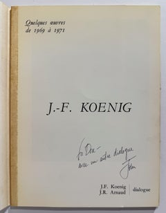 John Franklin Koenig: Quelques Oeuvres de 1969 a 1971 (Inscribed to Dore Ashton)
