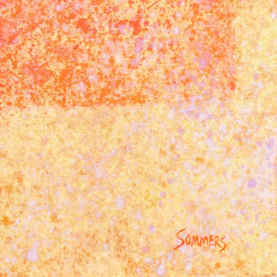 Abstracto en coral y oro - Painting de John Franklin Sommers