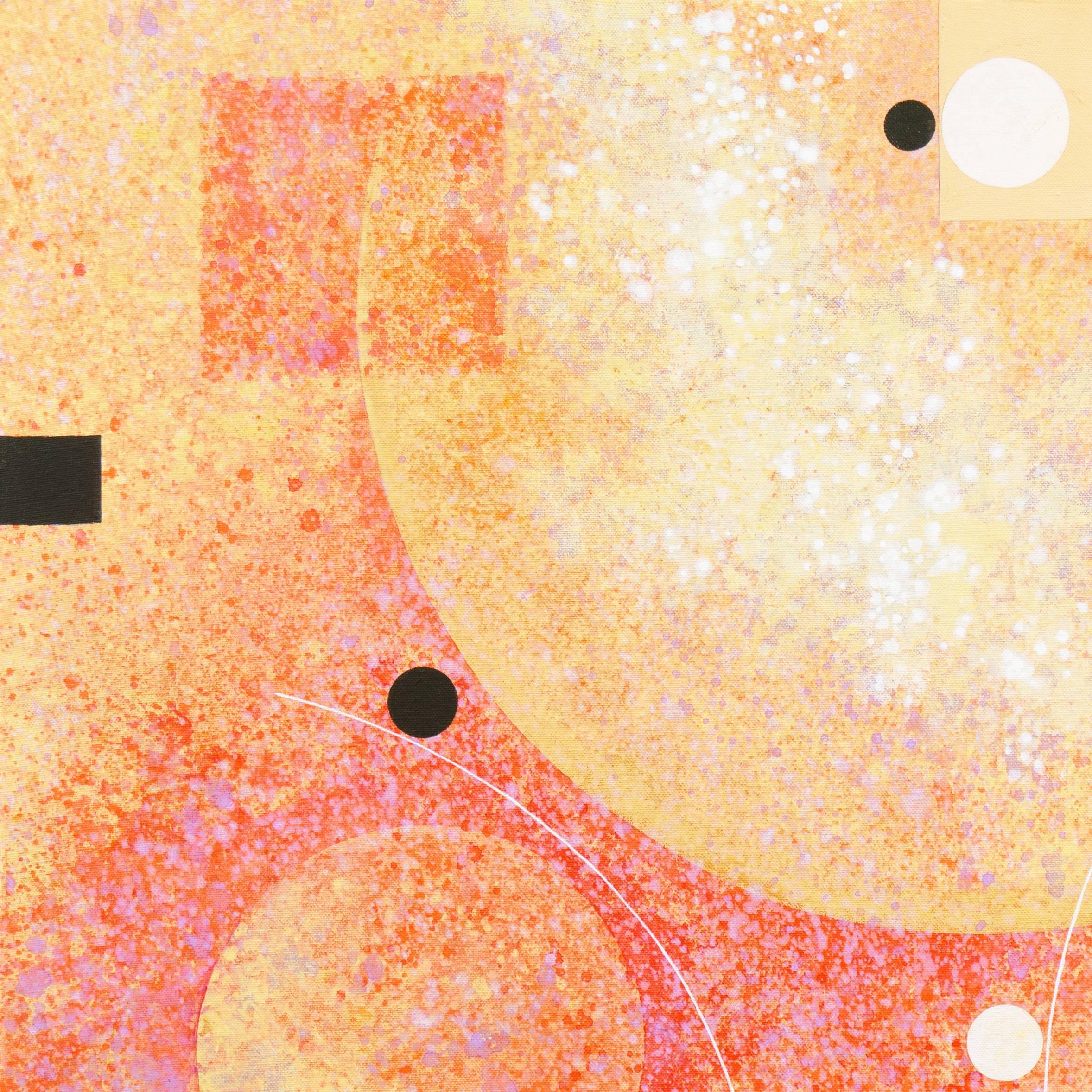 Abstracto en coral y oro - Abstract Painting Naranja de John Franklin Sommers