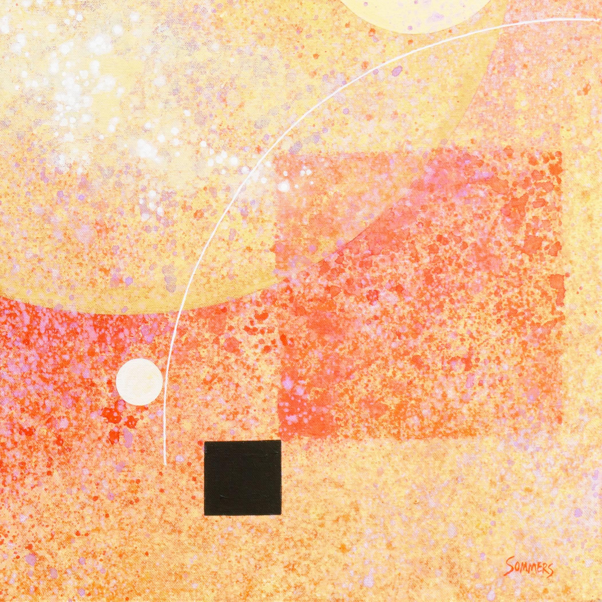 Abstracto en coral y oro en venta 1