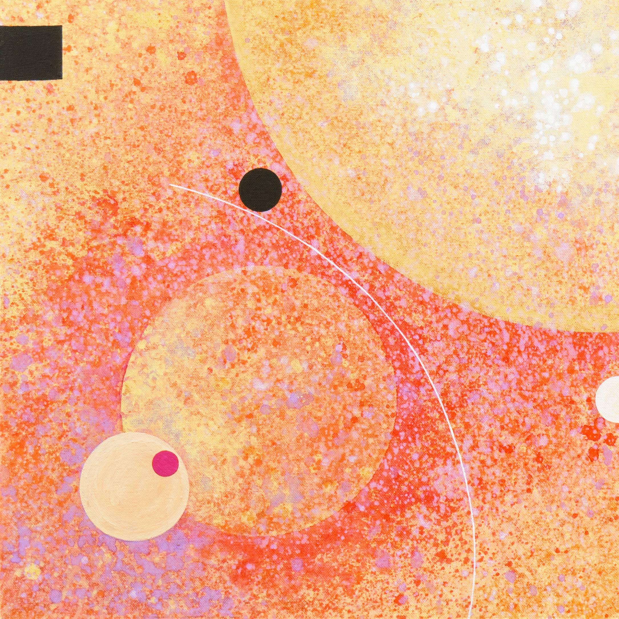 Abstracto en coral y oro en venta 2