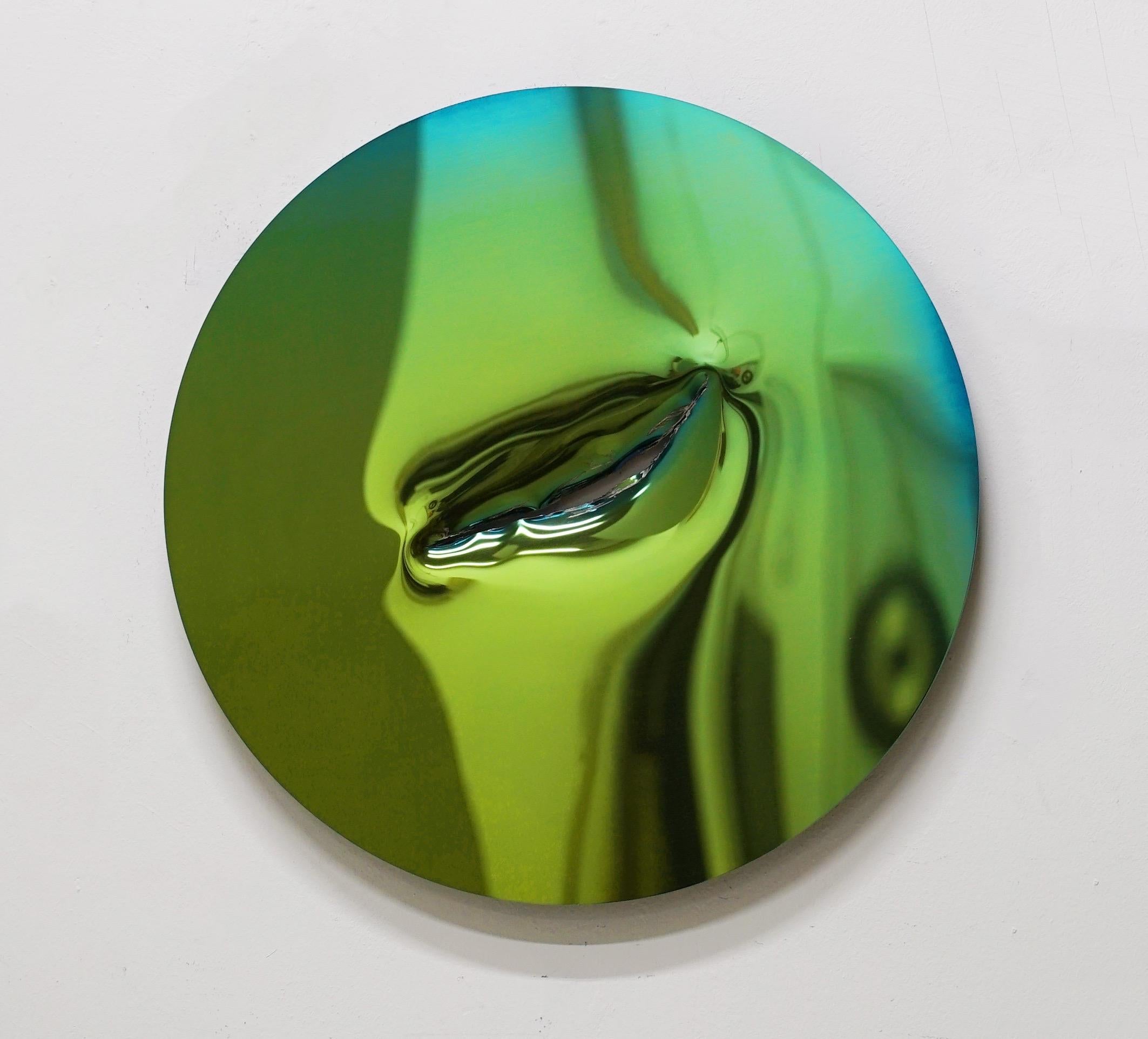 John Franzen Blue Round Steel Mirror Plate By John Franzen 51 Cm 
