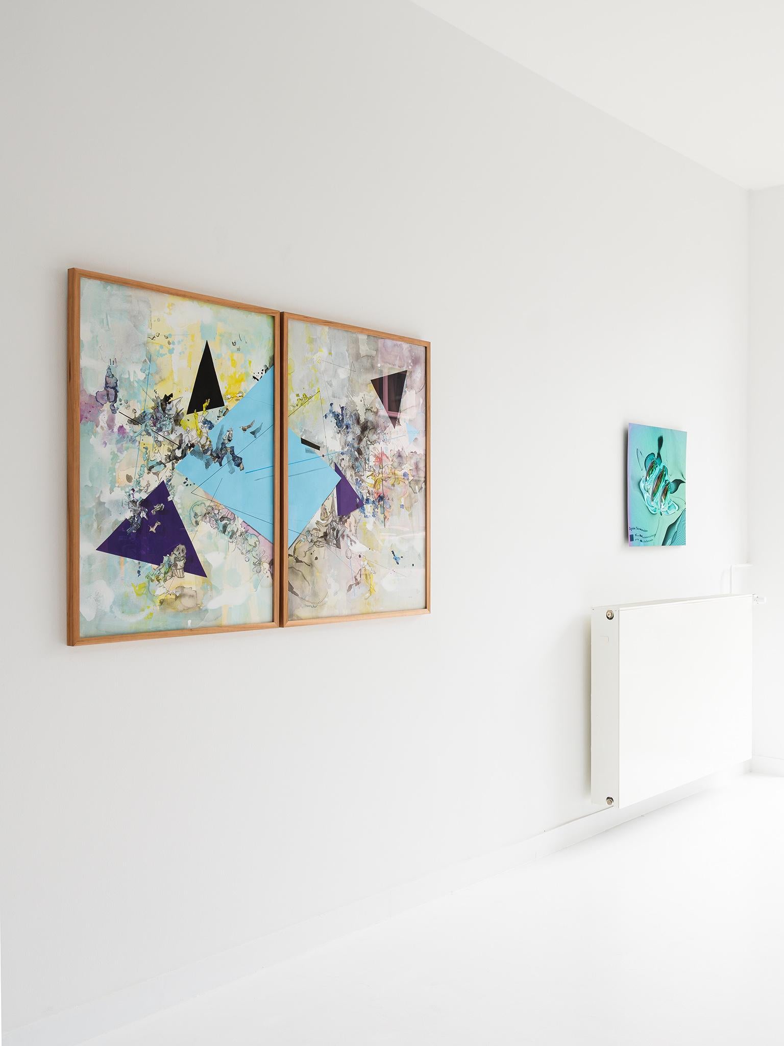 Assiette de miroir carrée en acier vert de John Franzen avec découpe à l'axe 60 x 60 cm en vente 8